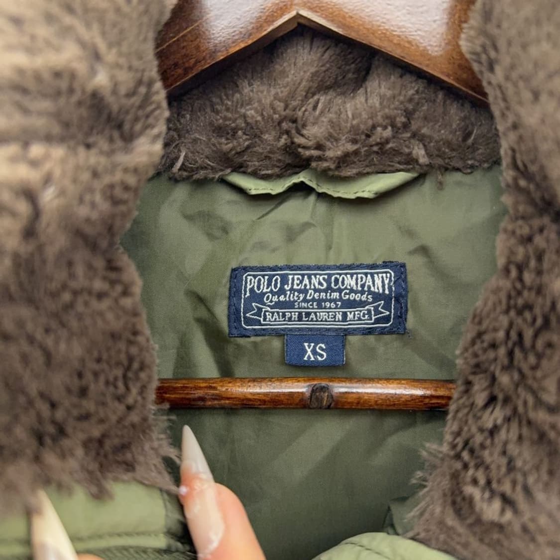 폴로 랄프로렌 빈티지 레트로 올리브카키 패딩조끼 XS C08369 상품이미지5