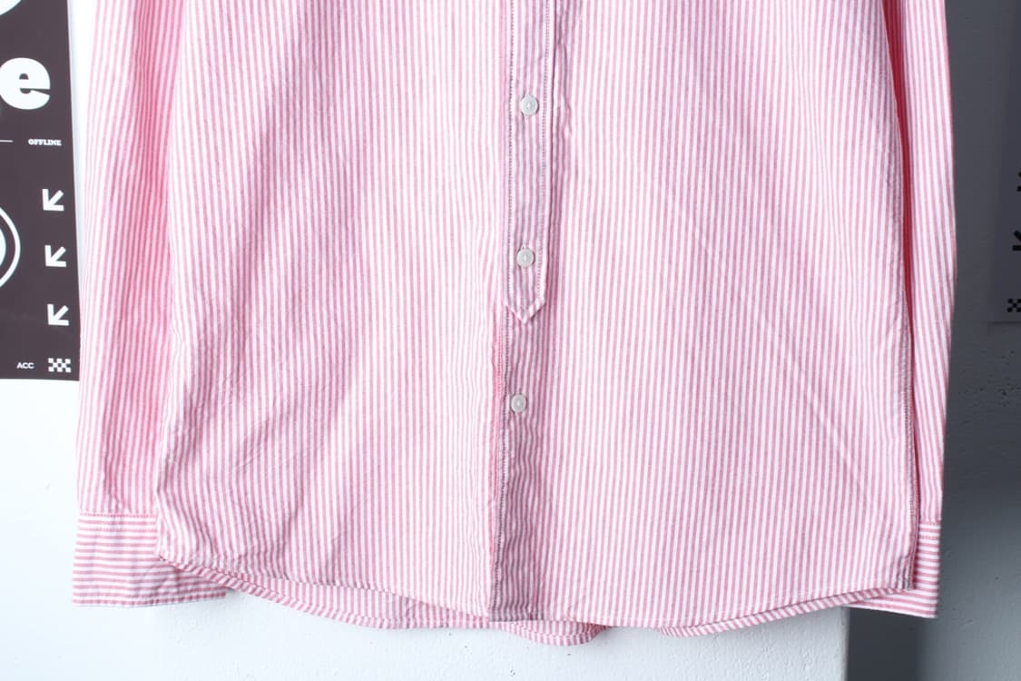 (XL) 킨록 셔츠 남방 옥스포드 스트라이프 레드 아메카지-H33279 상품이미지4