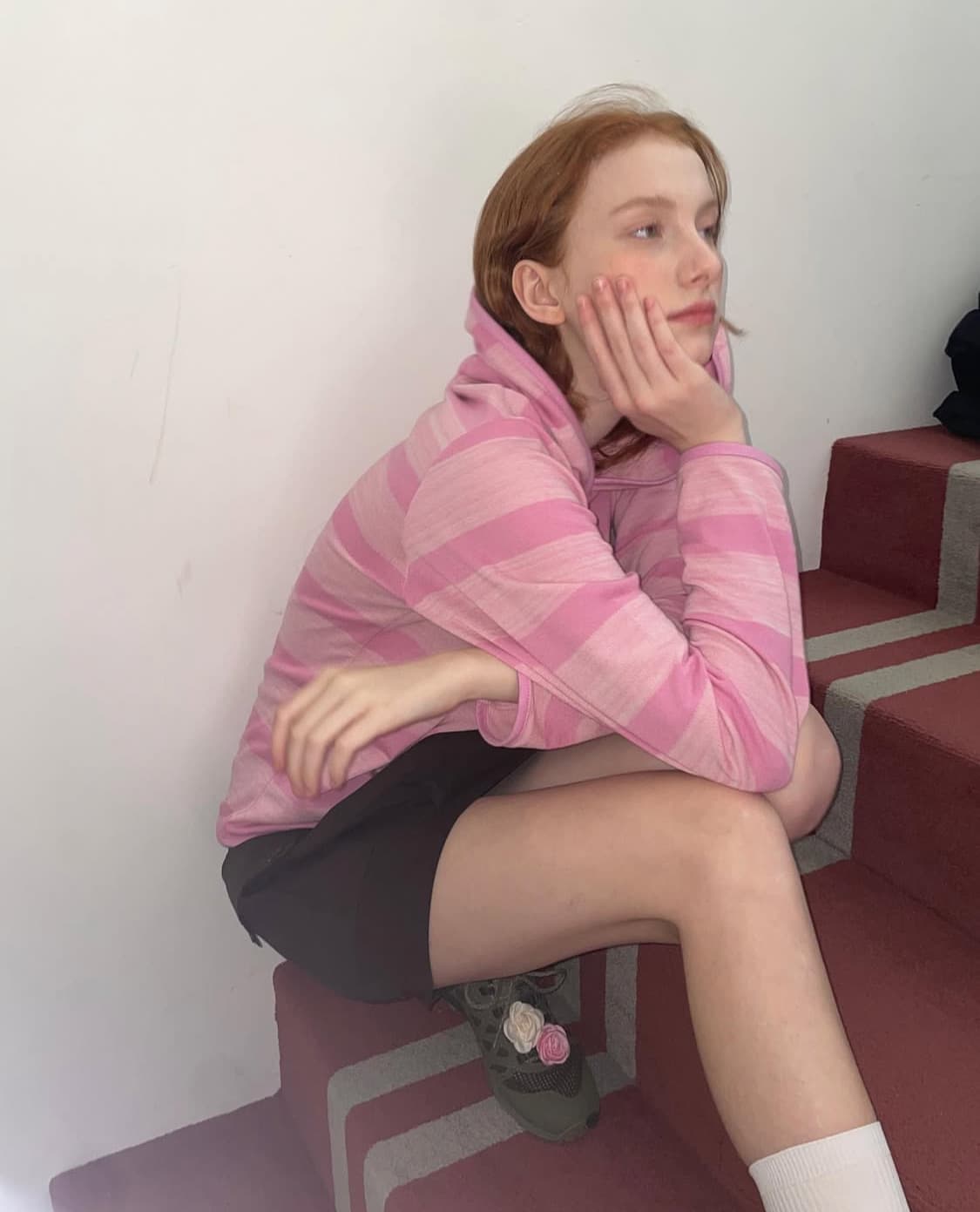 페스토 스트라이프 후드티 후디 핑크 pesto 상품이미지2