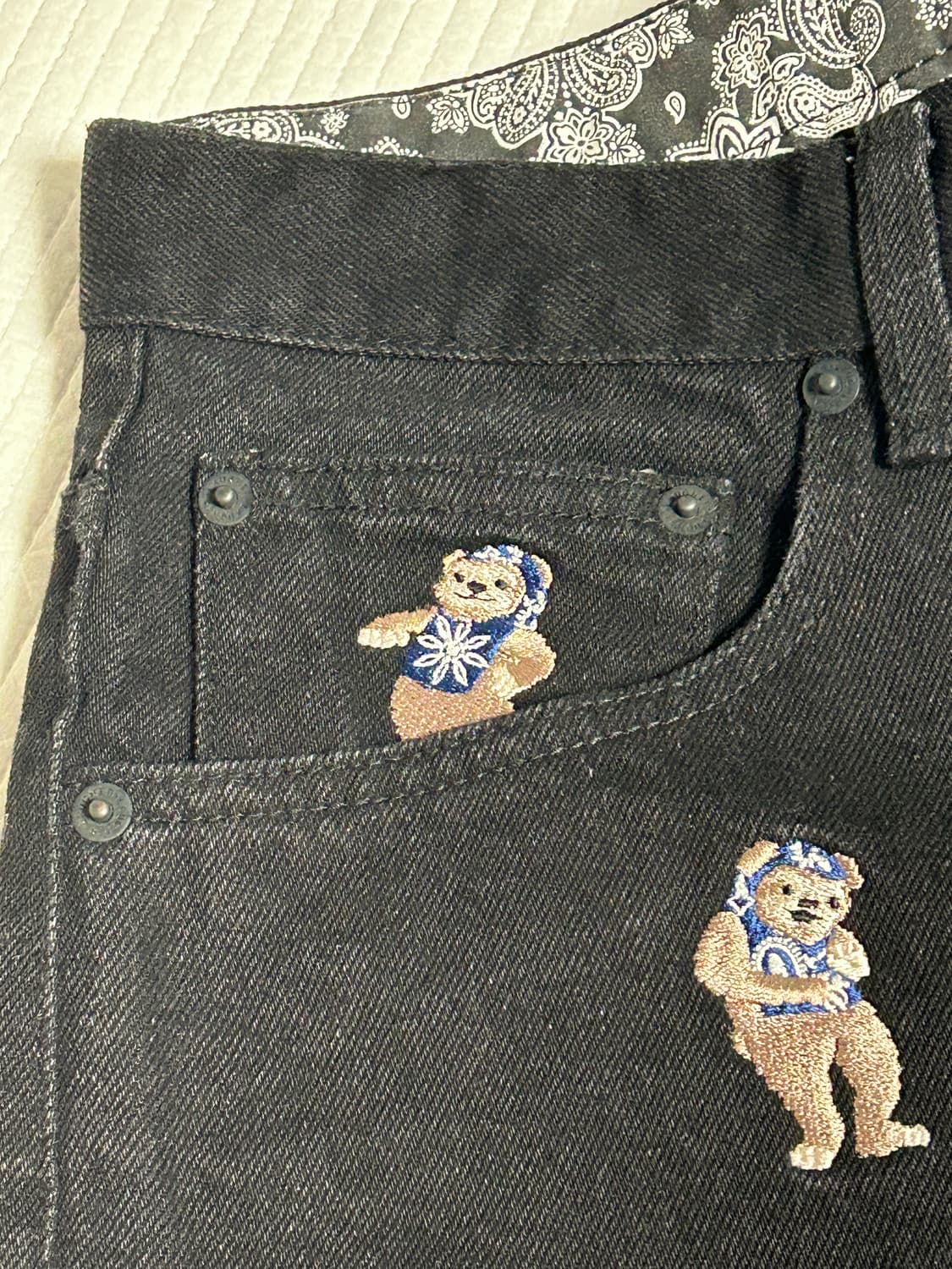 라퍼 멀티베어 자수 데님팬츠 상품이미지3