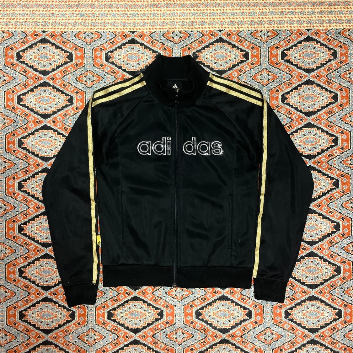  아디다스 삼선 비즈 스펠로고 블랙 집업져지 여성85 상품이미지1