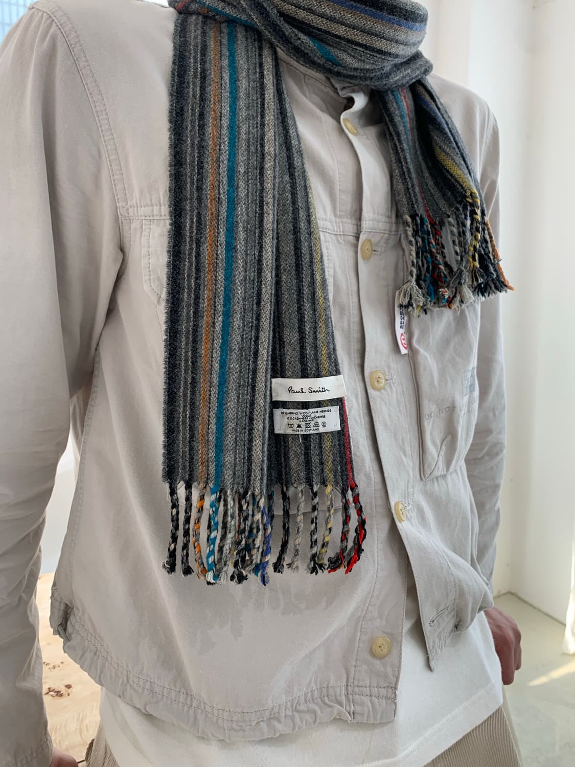 폴 스미스 스트라이프 머플러 (grey) 상품이미지1