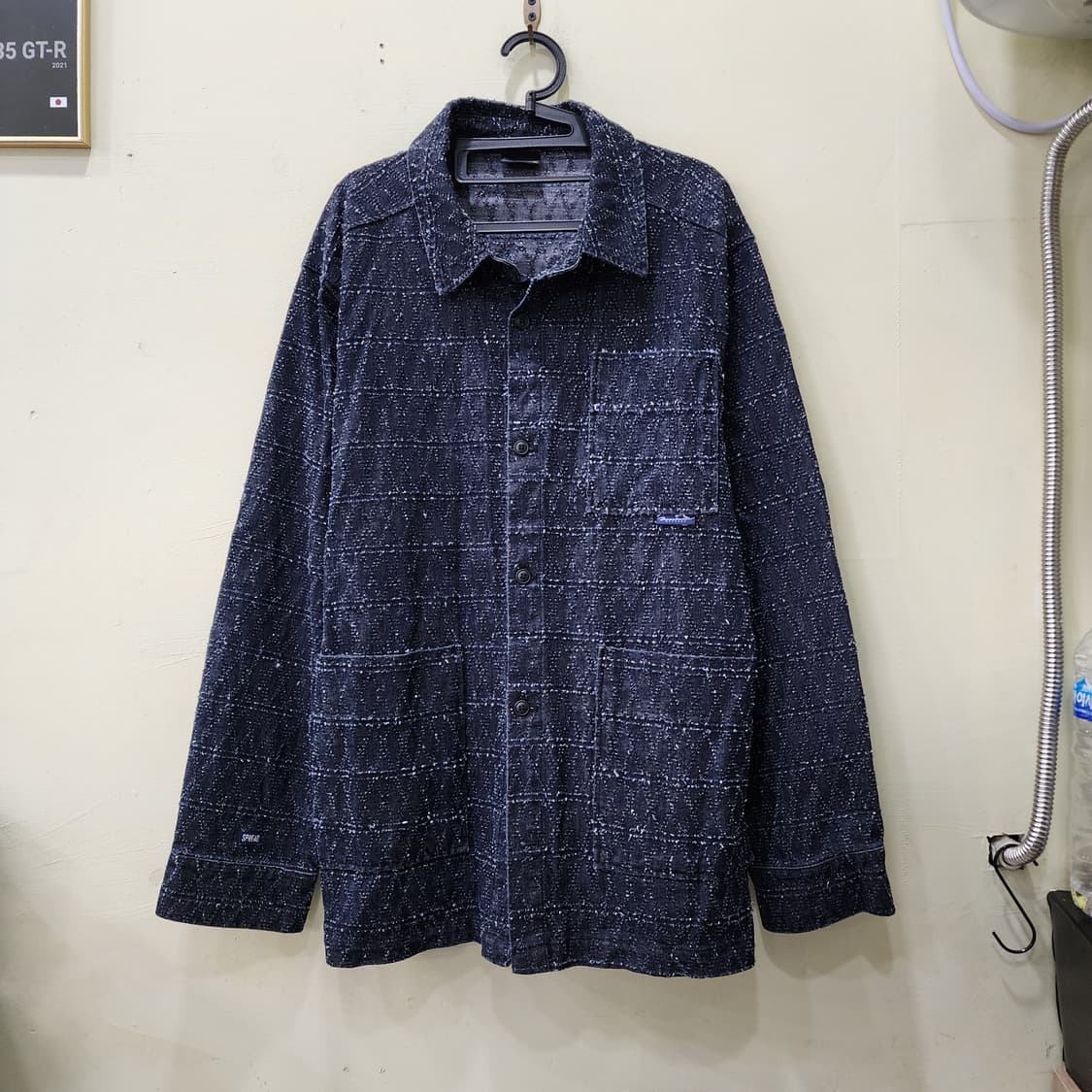 [XL] BROWNBREATH 트위드 셔츠 자켓 (네이비) 상품이미지1