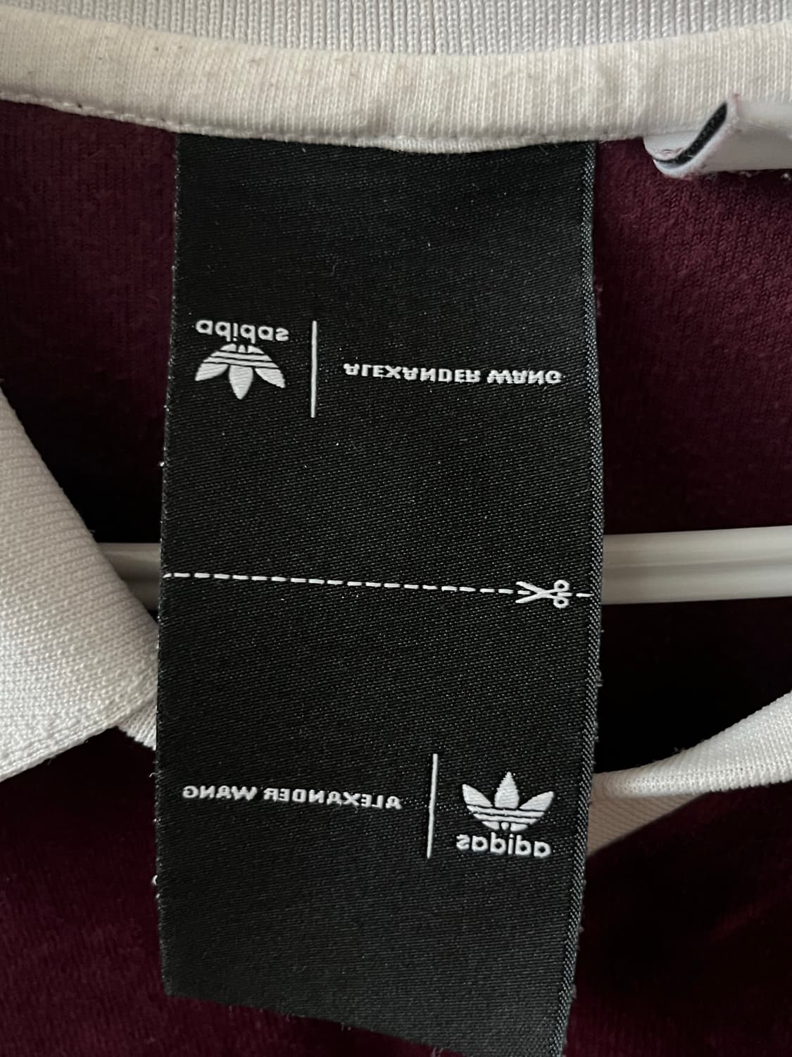 아디다스 x 알렉산더 왕 롱슬리브 벨루어 폴로 버건디 상품이미지4