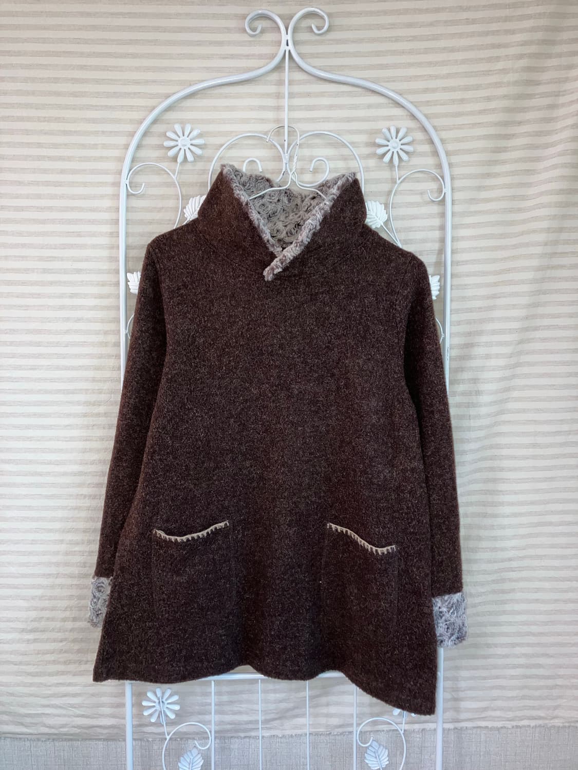 jpn vintage 브라운 보헤미안 니트 y2k 스트릿 갸루 펑키 상품이미지4