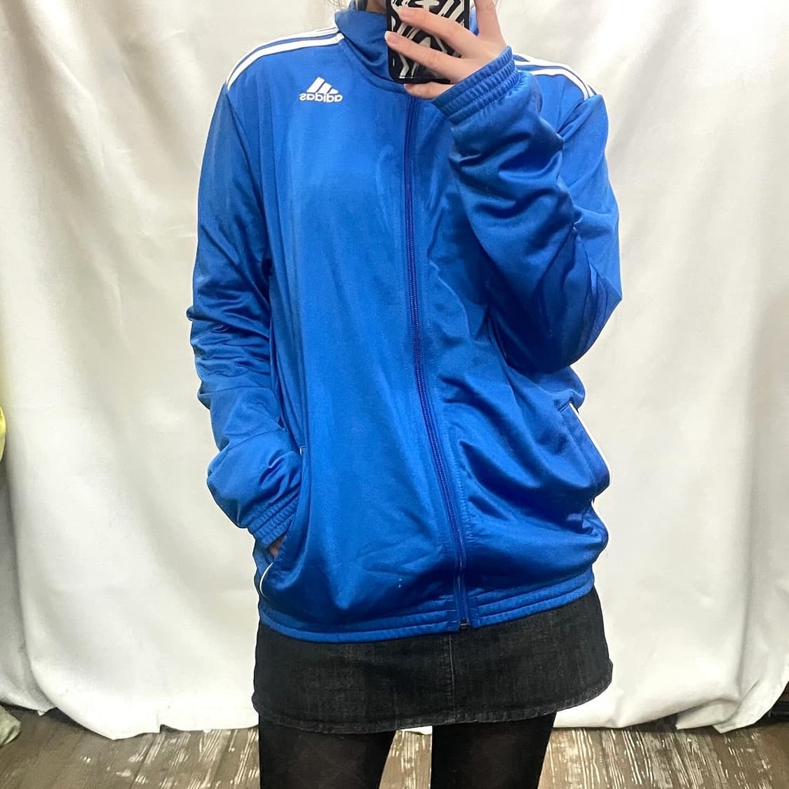 아디다스 블루 바람막이 자켓 상품이미지1