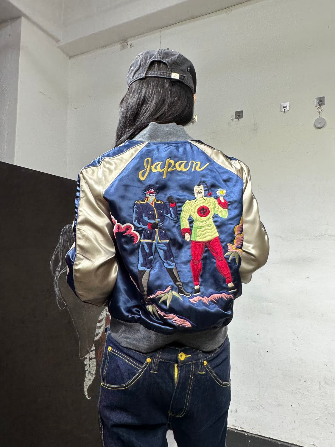 Jpn 일본빈티지 오리엔탈 그렌 독수리 사람 스카잔 자켓 상품이미지6