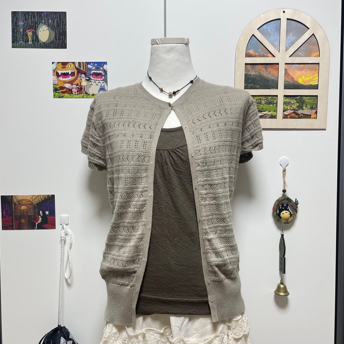 모리걸 베이지+카키 펀칭상의세트 상품이미지5