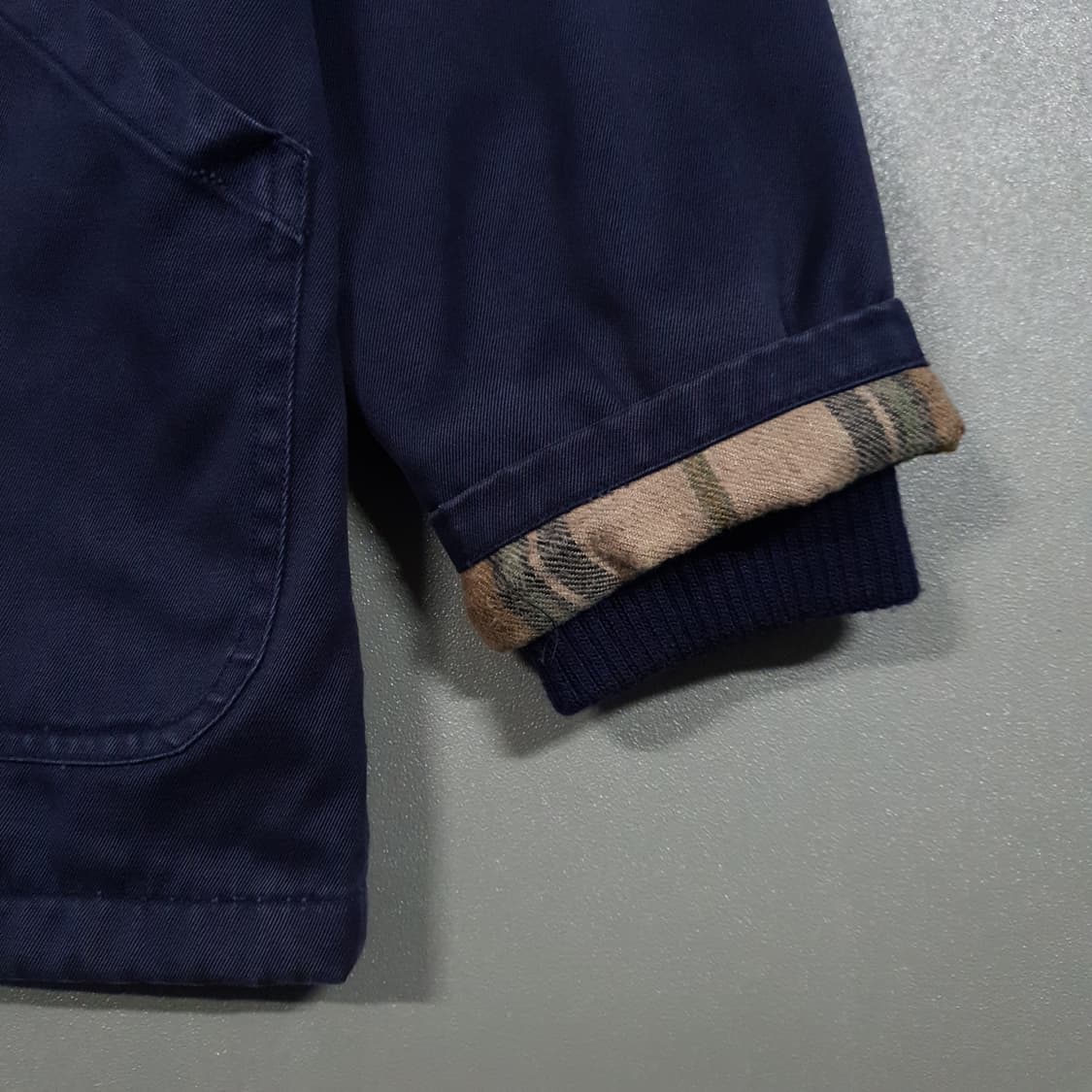 실측 L (100) 디키즈 코듀로이 노바체크 포켓 워크 초어 자켓 네이비 상품이미지9