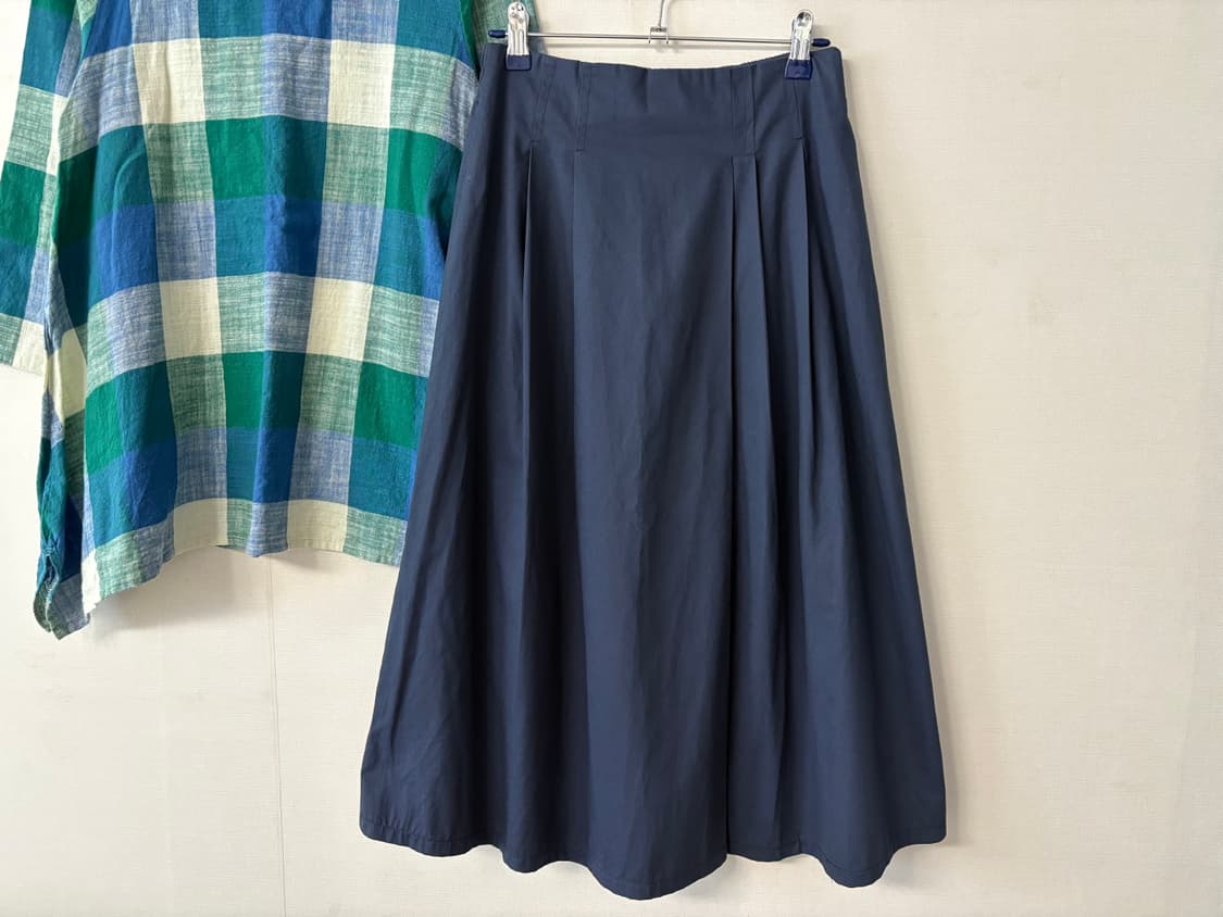 체크블라우스+밴딩치마 상품이미지2