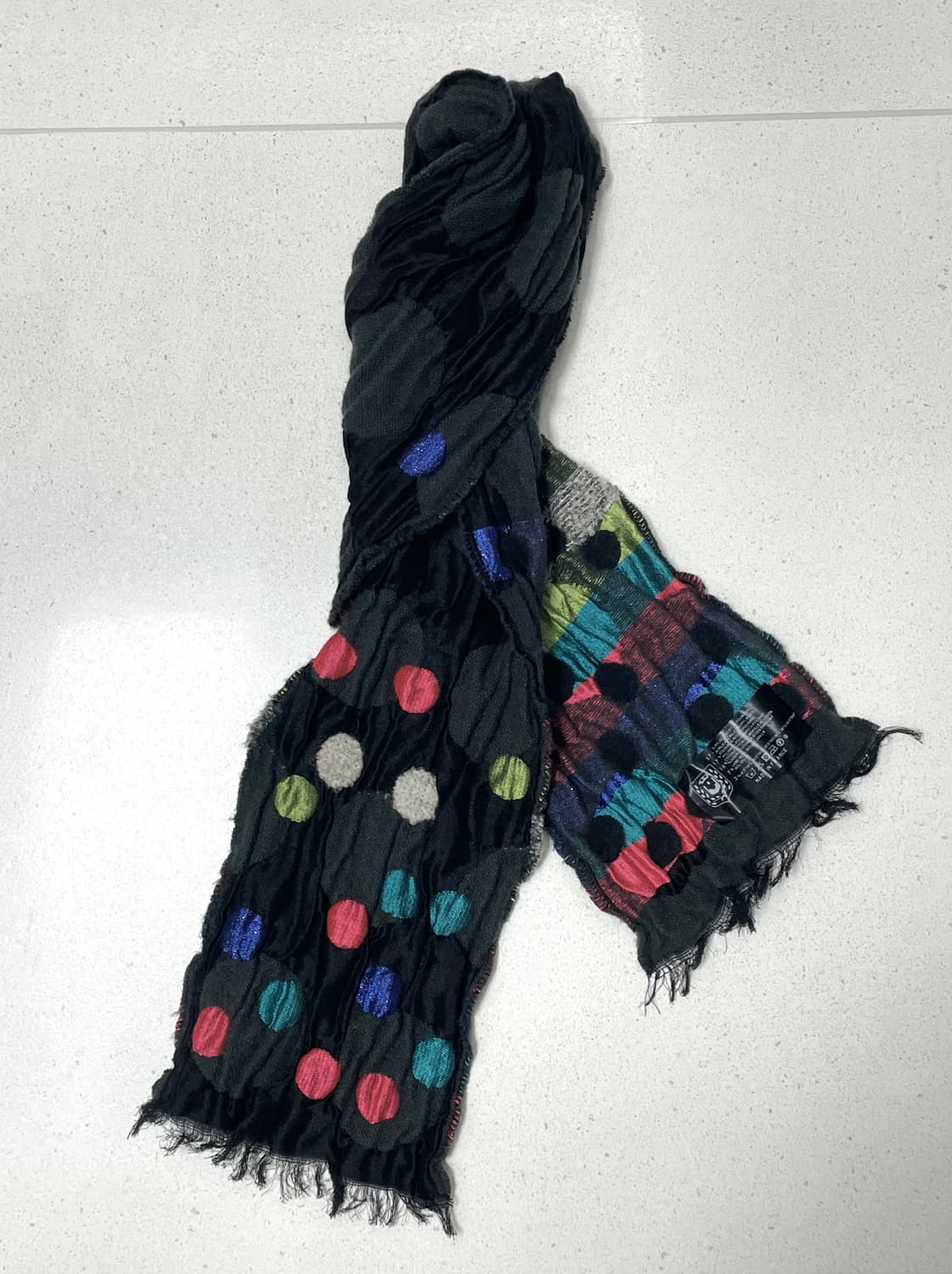 컬러 도트 플리츠 스카프 상품이미지1