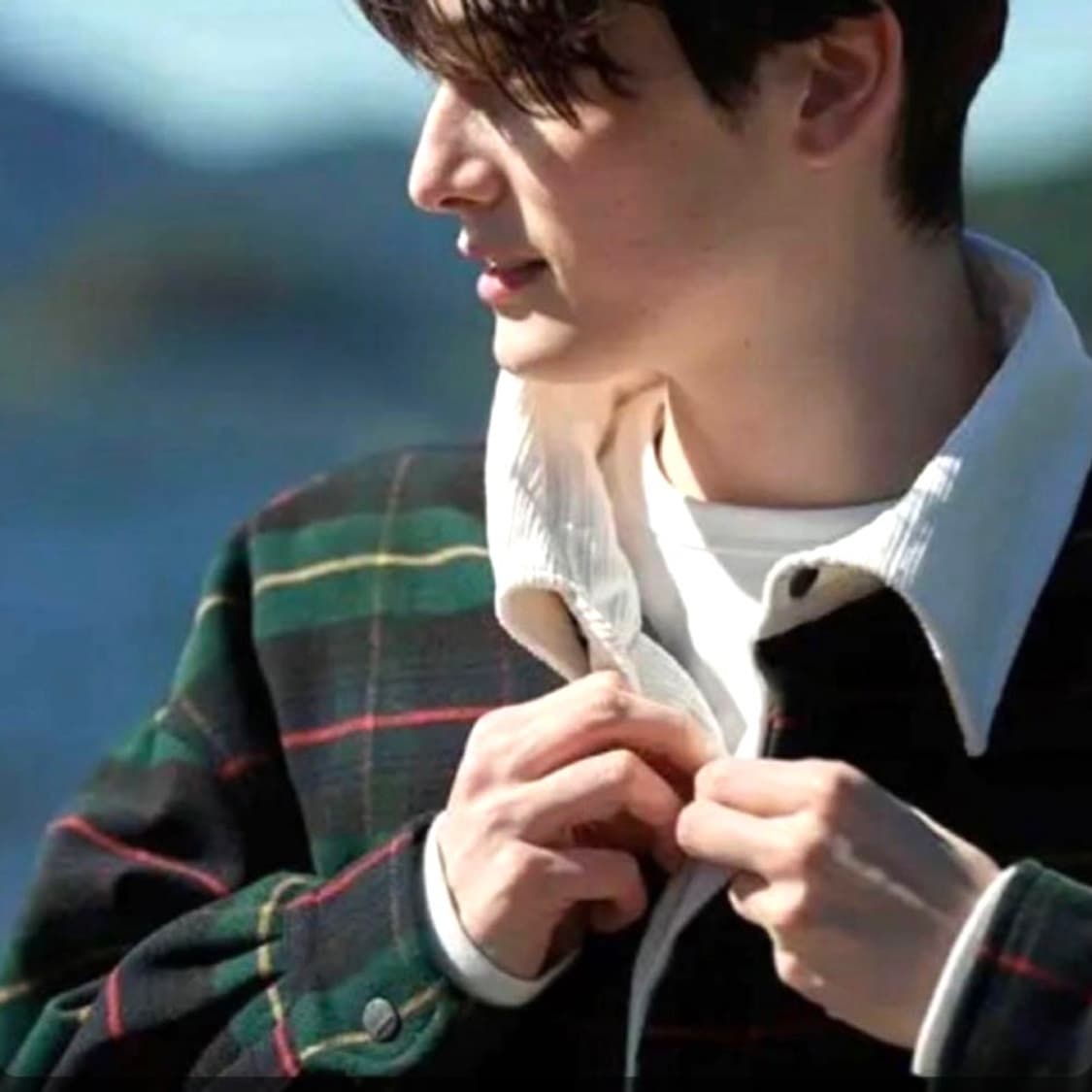 Evistub긴팔 루즈핏 셔츠  체크 폴로 셔츠 상품이미지2