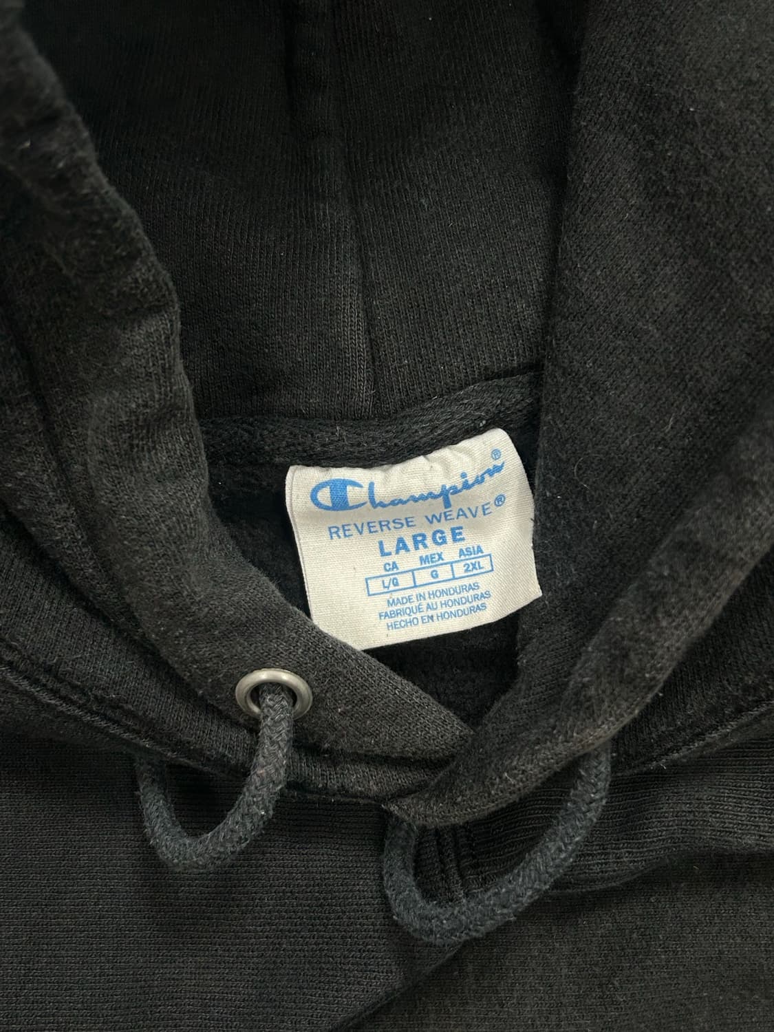 챔피온 자수로고 블랙 후드티 L 상품이미지5