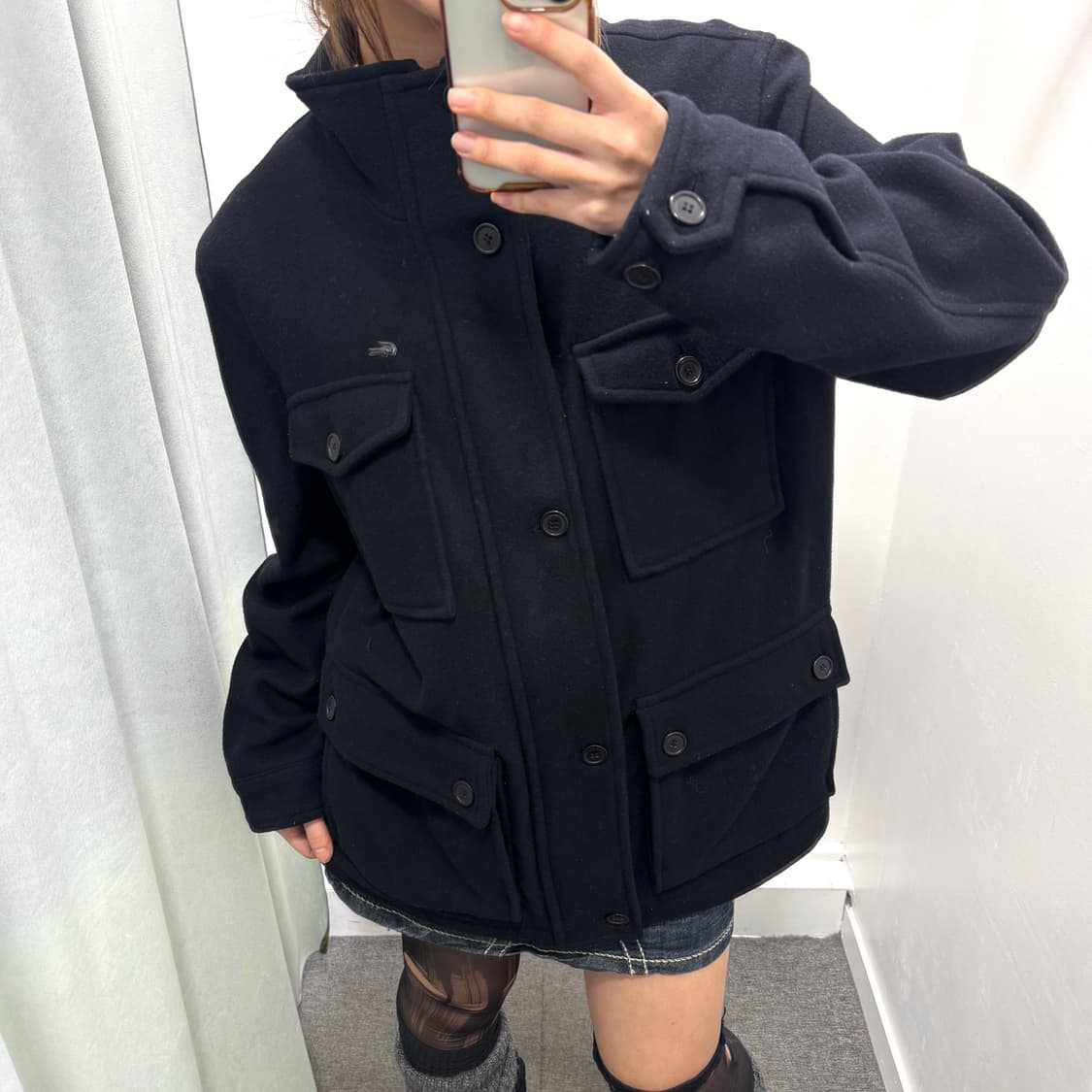 라코스테 블랙 모혼방 코트 상품이미지3