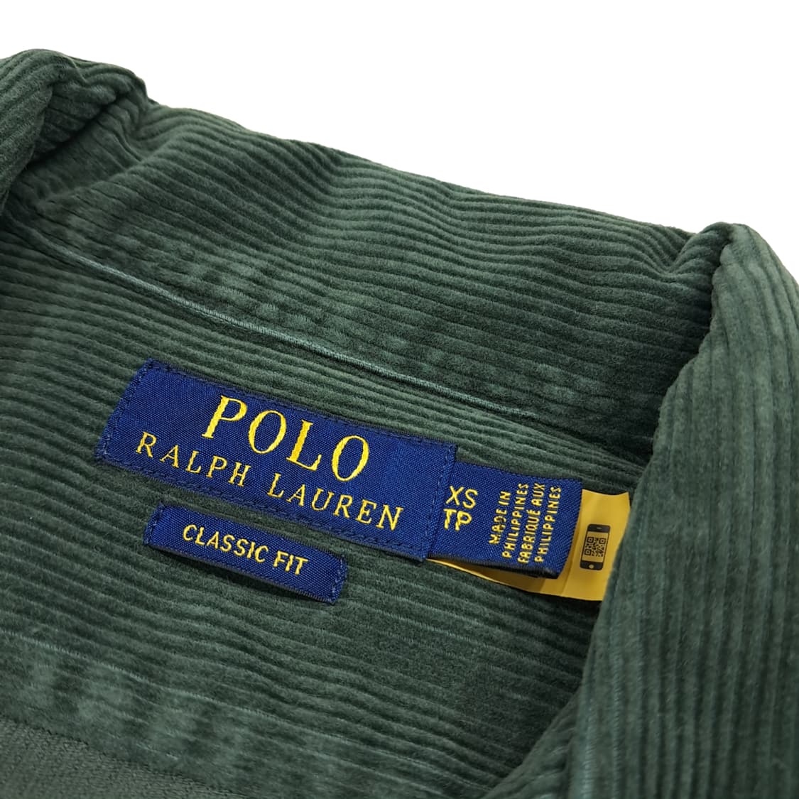 CK026 XS 폴로 QR인증 코듀로이 포레스트그린 워크 셔츠 남방 상품이미지3