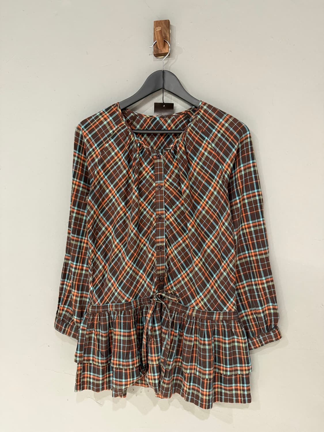 check pattern can-can detail shirt 상품이미지4