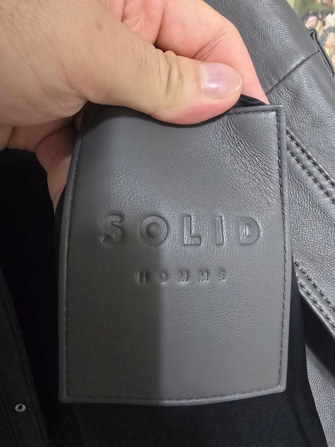 (정품) 솔리드옴므 트러커 가죽 자켓 50 (명품 패딩 점퍼 레더) 상품이미지3