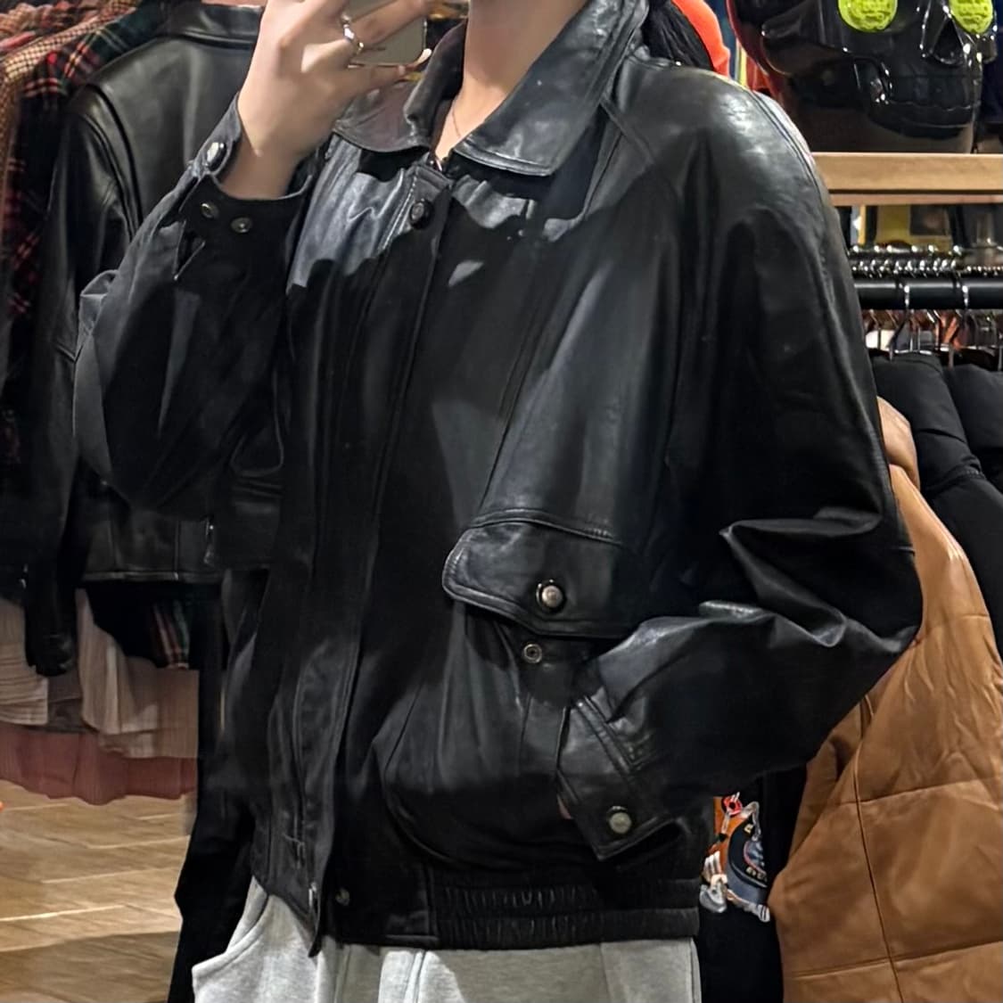 [HI] VTG 가죽자켓 다크그레이 상품이미지3