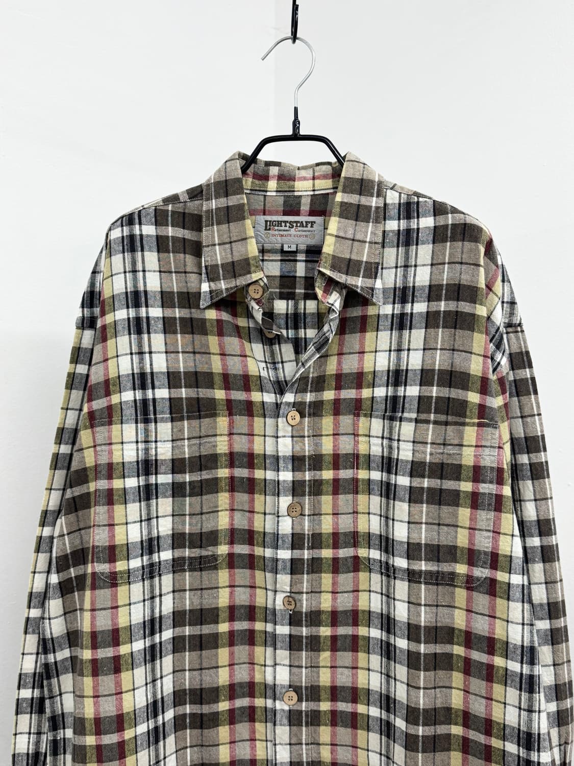 너드 브라운 포켓 체크 셔츠 상품이미지4