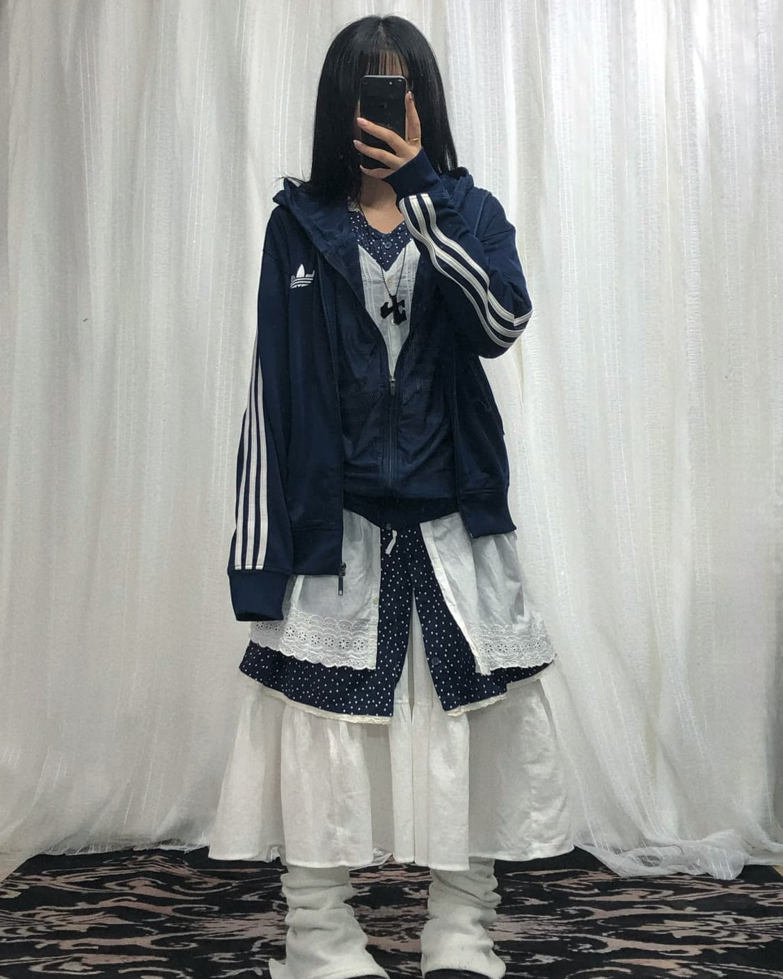 아디다스 네이비 져지 러블리 너드모리 세트 상품이미지1