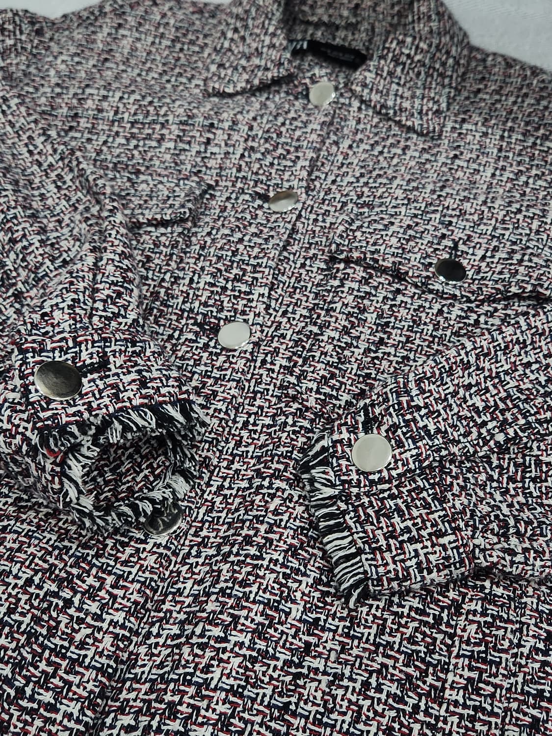 [S] 자라 ZARA  트위드 셔츠형 자켓 여성 S사이즈 오버핏 상품이미지6