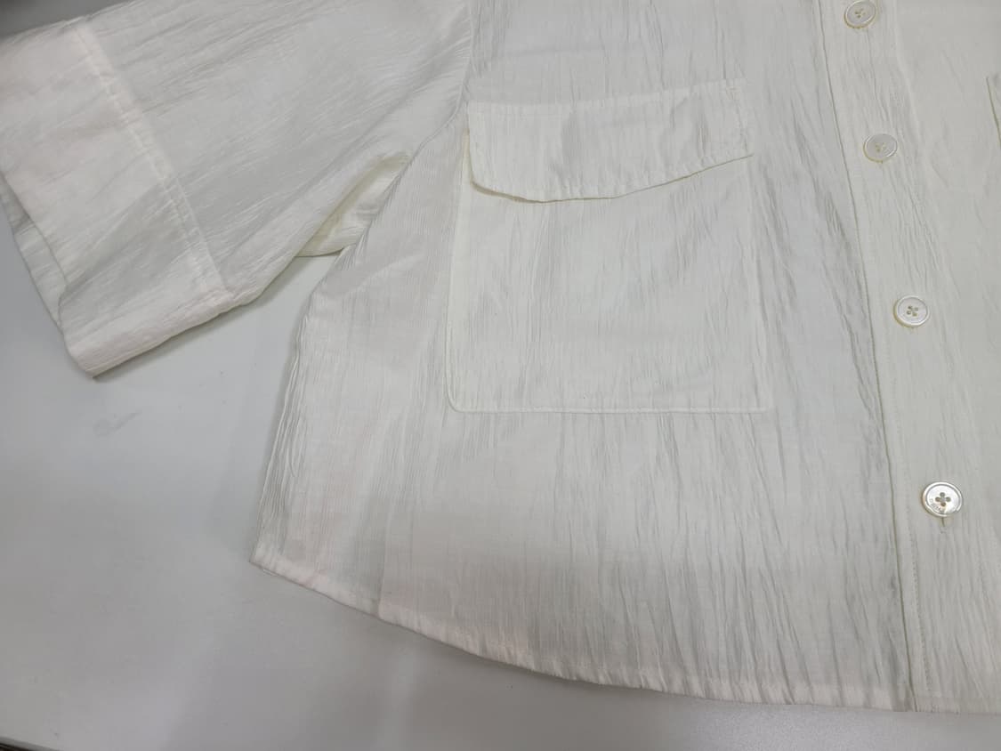 DKNY 21SS 한섬 DKNY 린넨 오버핏 크롭 셔츠 / 여 S 화이트 상품이미지5