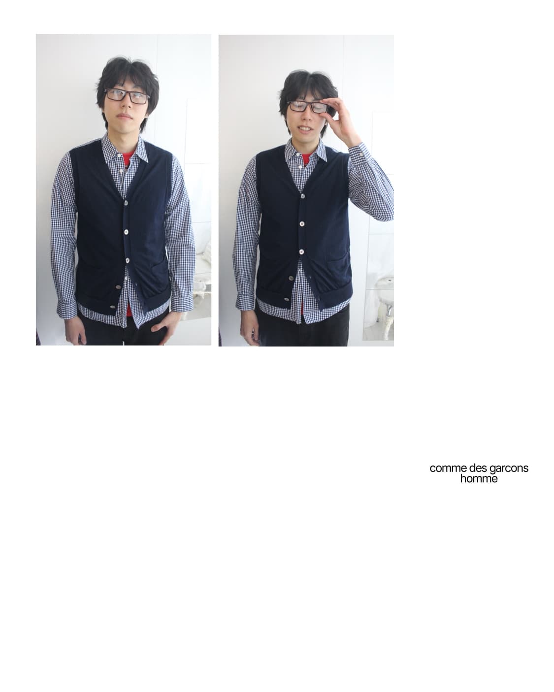 CDGhomme wool cardigan layer check shirt 상품이미지6