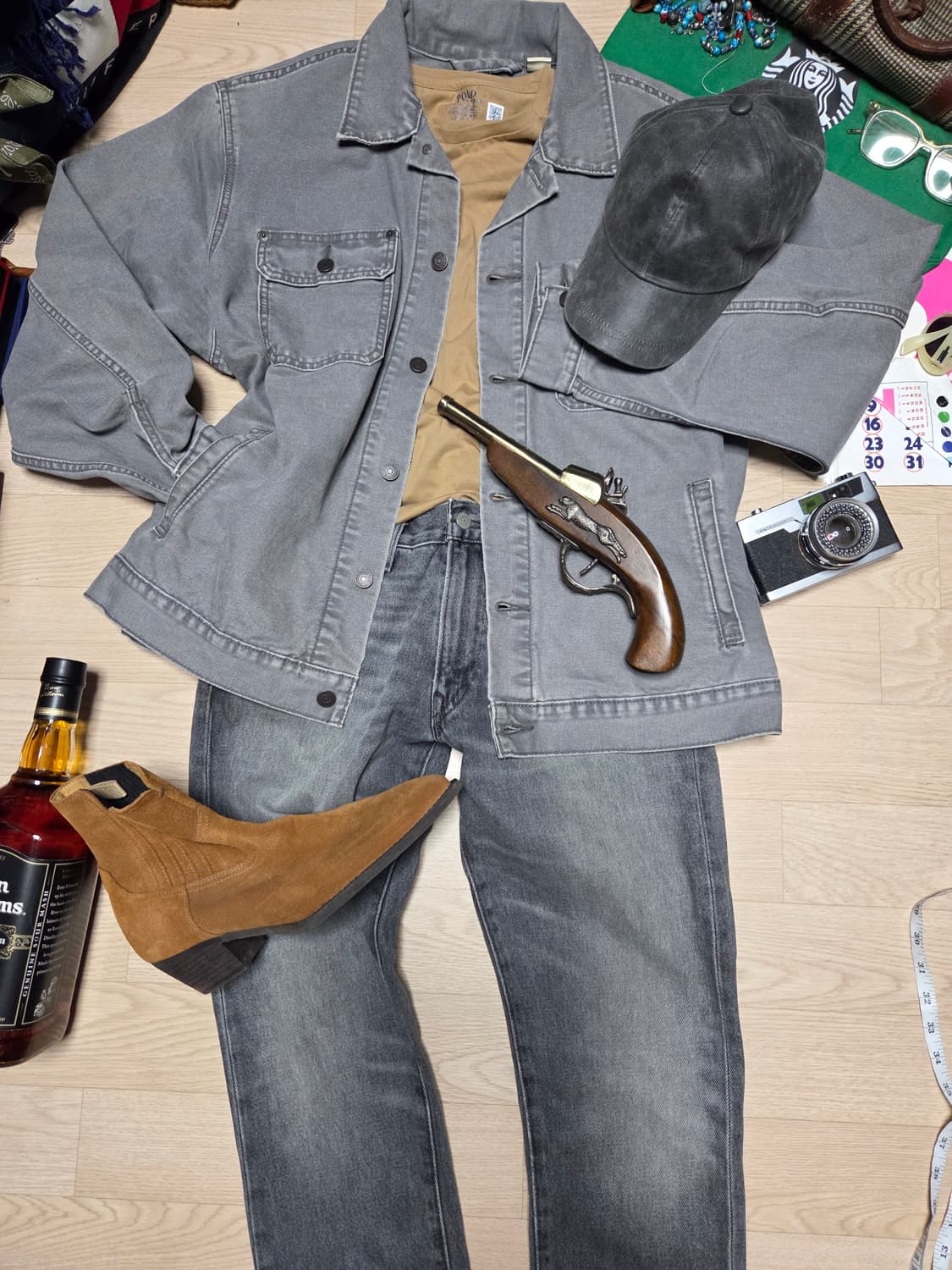 폴로 랄프로렌 그레이 데님 흑청 청바지 팬츠 상품이미지2