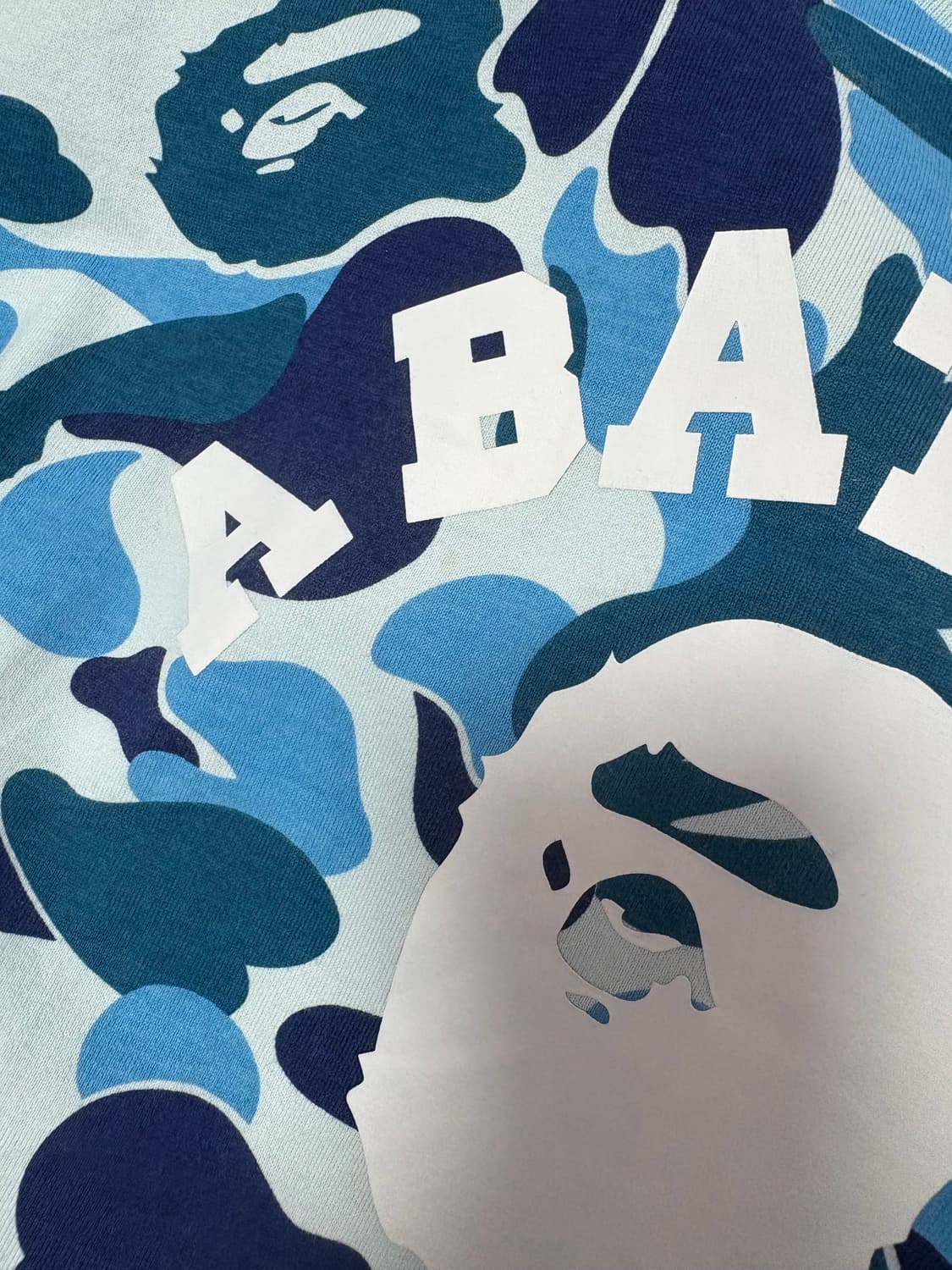 베이프 ABC 카모 컬리지 티셔츠 라이트블루 상품이미지2