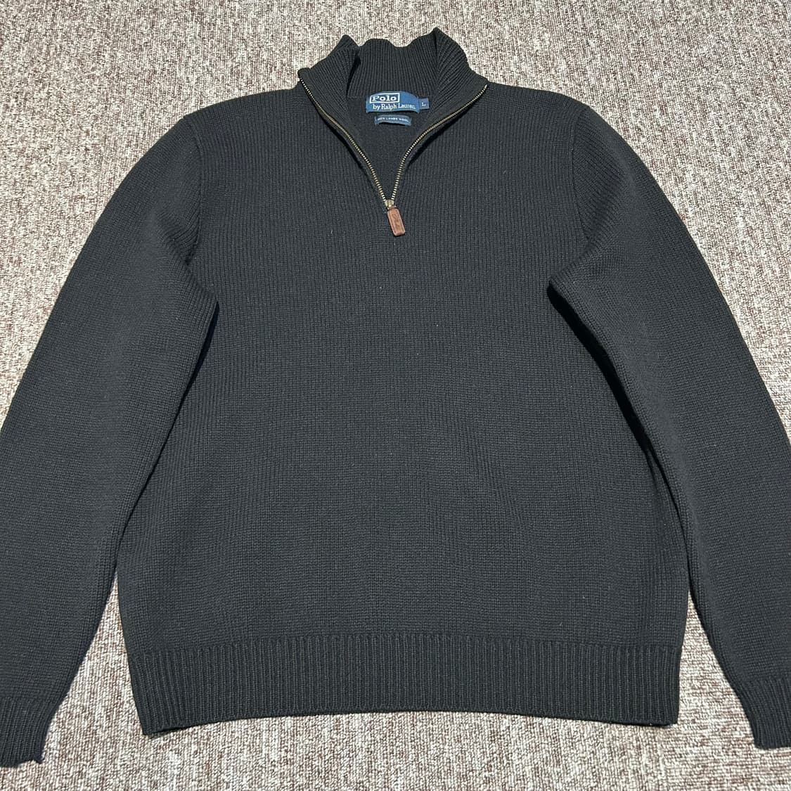 L) 폴로 랄프로렌 블랙 램스울 니트 반집업 풀오버 상품이미지2