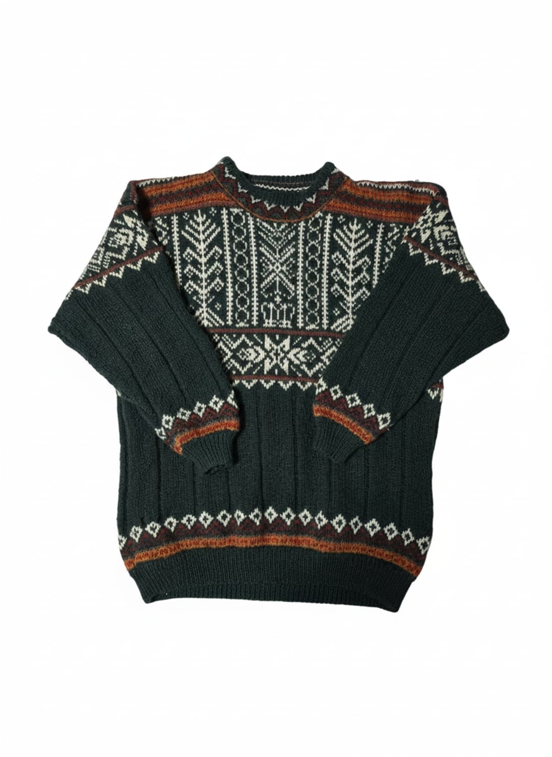 패턴 빈티지 니트 울 스웨터 2XL/Free 상품이미지4