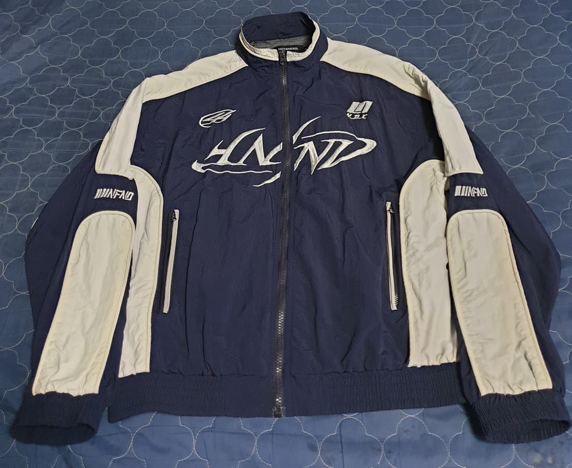 낫포너드 나일론 레이싱 바람막이 자켓 네이비 (S) 상품이미지1