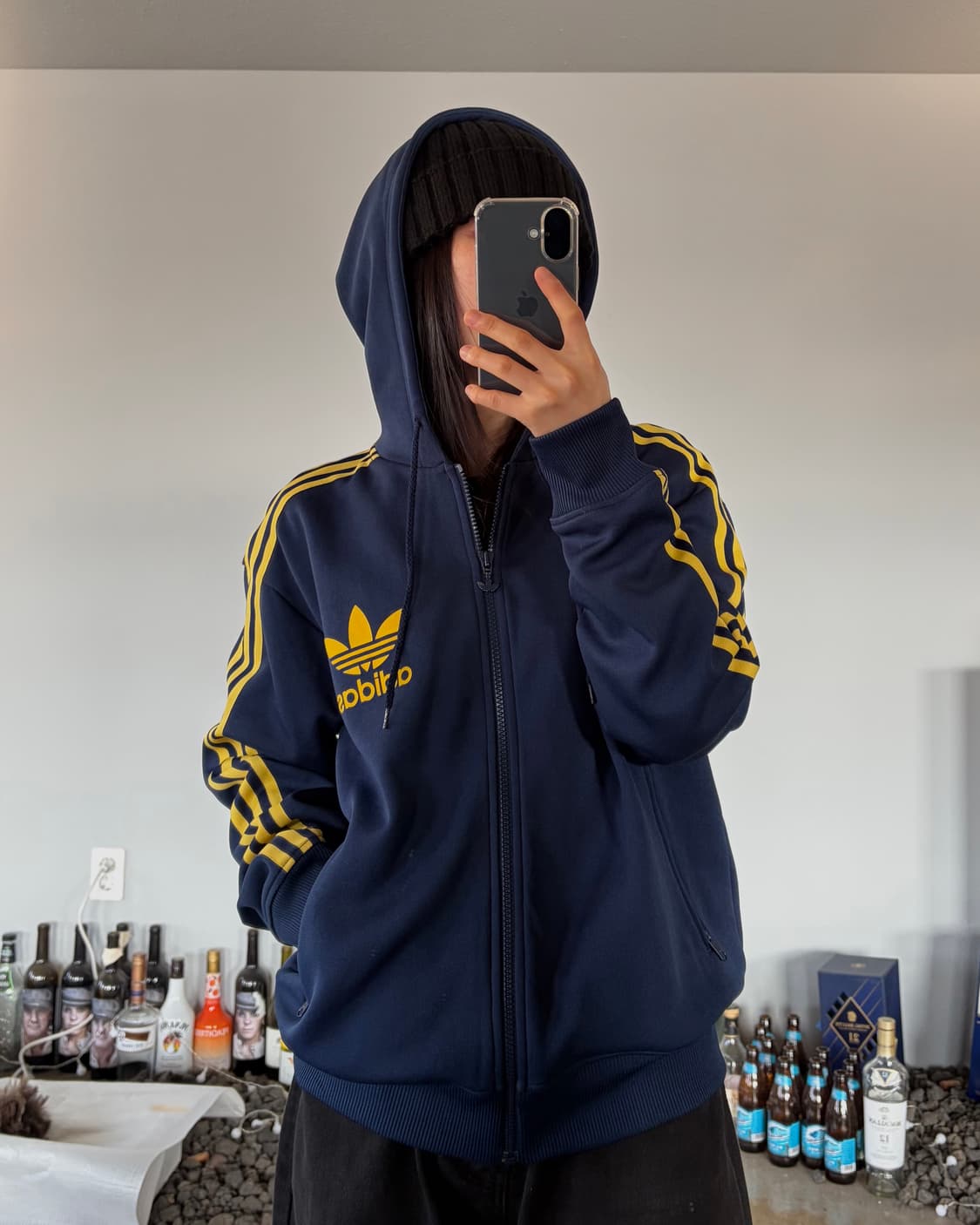 [L]아디다스 후드 플락 네이비 트랙탑 져지 상품이미지1