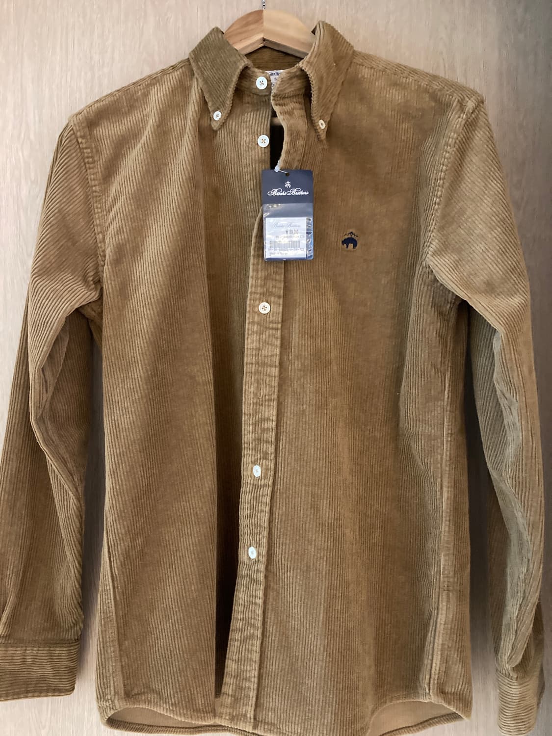 브룩스 브라더스 브라운색 코듀로이 버튼다운 셔츠 S 새상품 상품이미지1