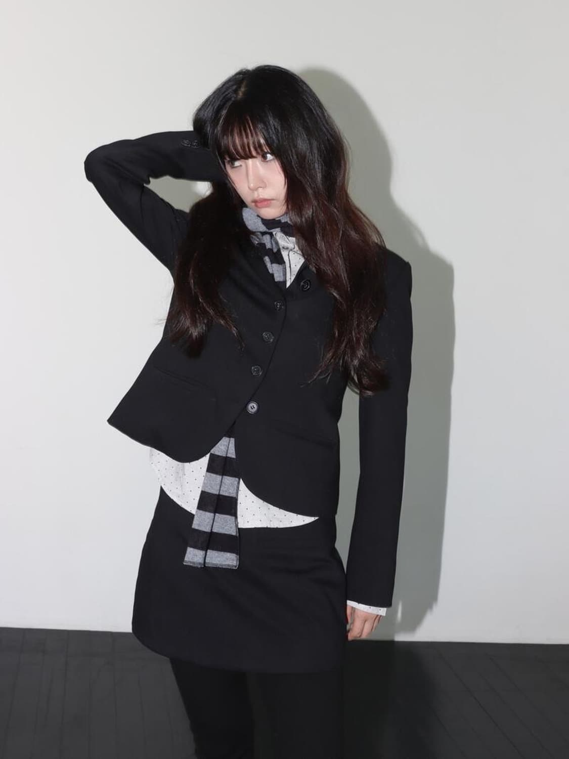 ONSKA PIN DOT SHIRT GREY 온스카 핀 닷 셔츠 그레이 상품이미지4