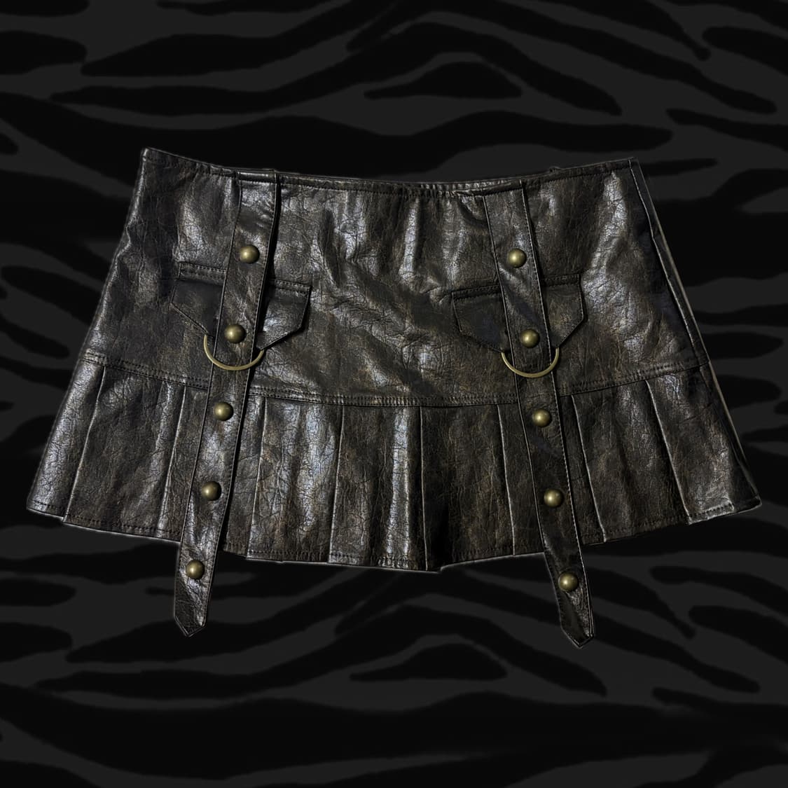 2000s 로우라이즈 스터드 플리츠 스커트 오네갸루 상품이미지1