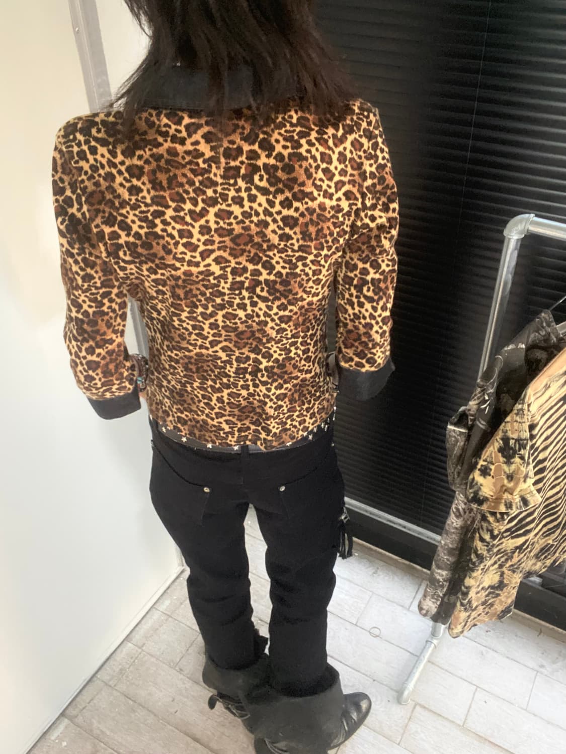 Leopard Denim Point Long Sleeve 상품이미지3
