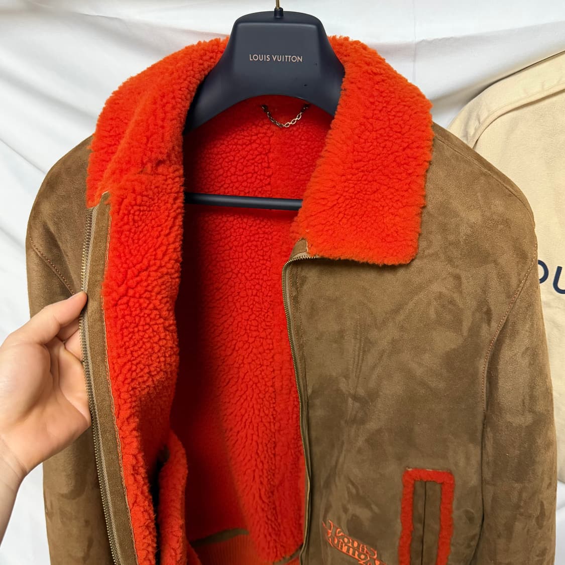 [S+급/50] 루이비통 시어링 블루종 무스탕 자켓 상품이미지6