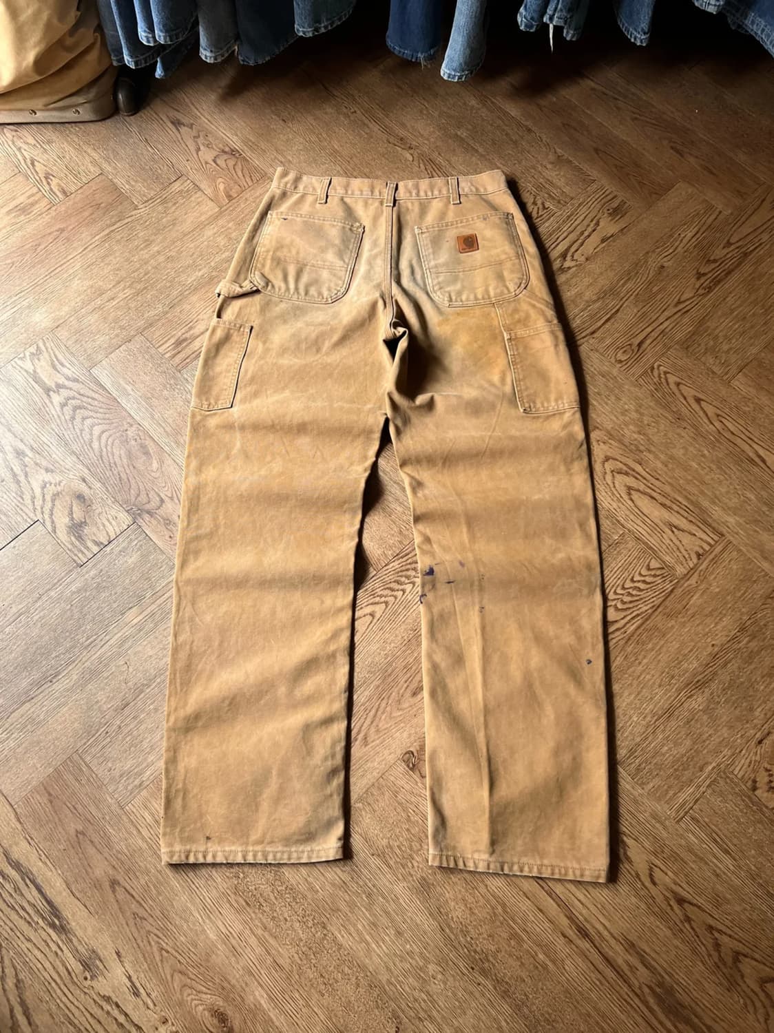 [32]칼하트 USA 더티워싱 브라운 싱글니 카펜터 워크 팬츠 상품이미지1