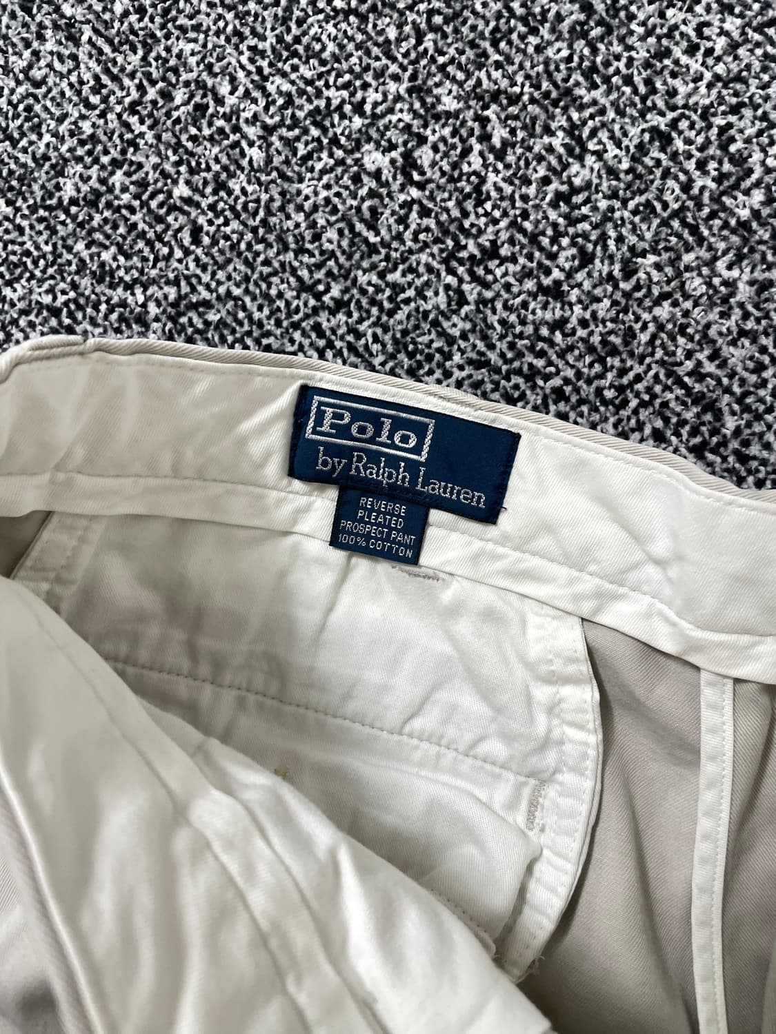 빈티지9. 폴로랄프로렌 리버스 플리츠 프레스펙트 코튼 팬츠 아이보리 상품이미지5