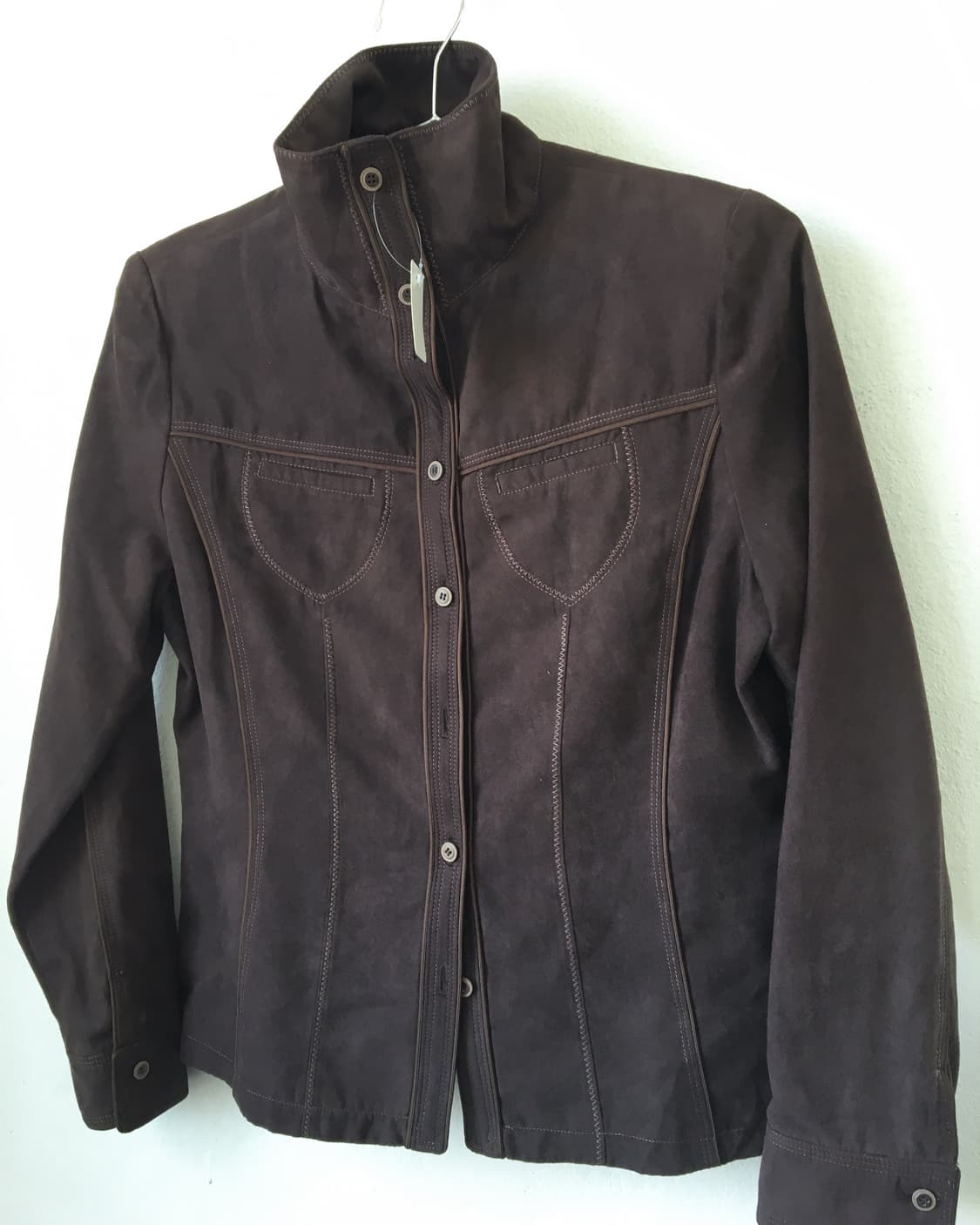 Poly suede high neck jacket 상품이미지3