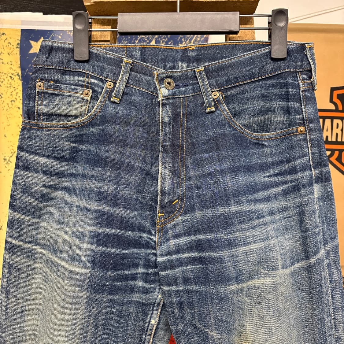 00s 리바이스502 재팬라인 캣브러쉬 데미지 스트레이트 데님팬츠 N80 상품이미지3