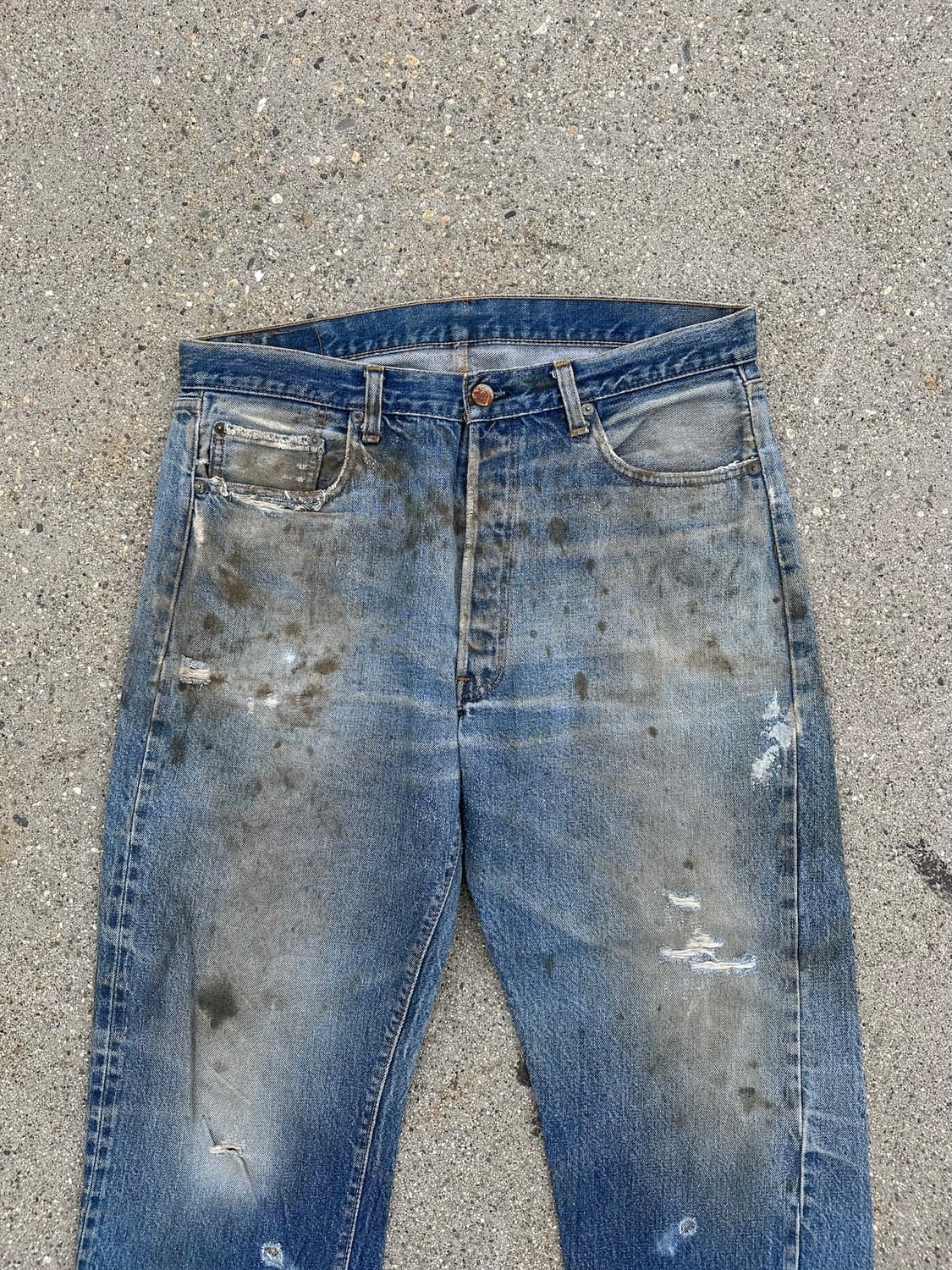 70s USA 빈티지 리바이스 501 66후기 셀비지 데님 팬츠 상품이미지2