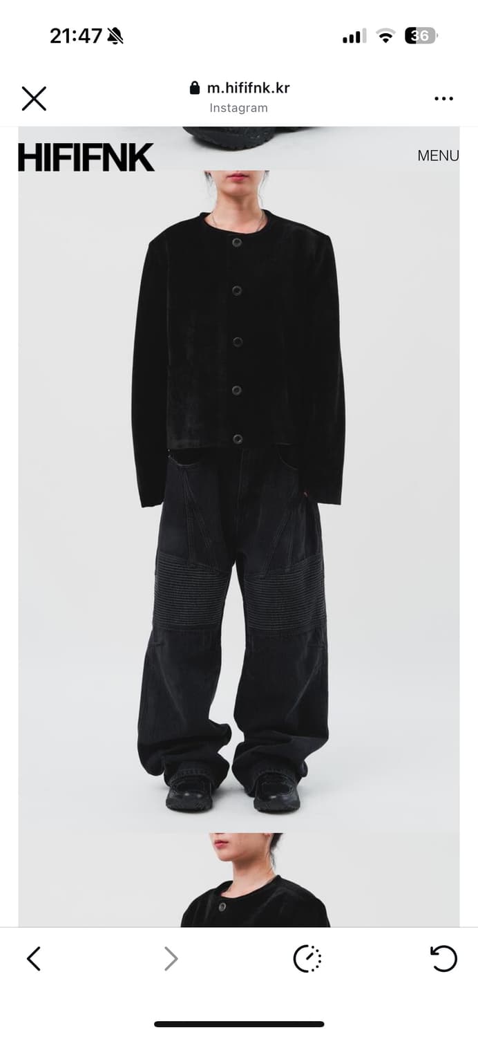 HIFIFNK 모노 바이커 워싱 데님 팬츠 블랙 s 상품이미지1