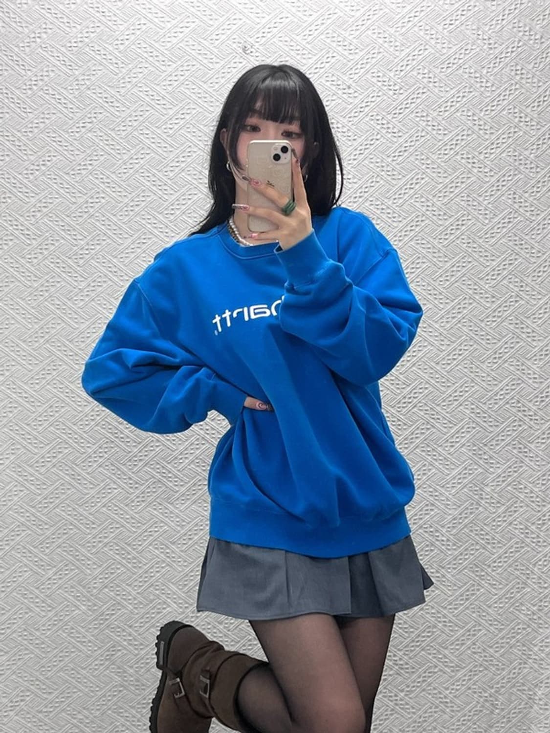칼하트 올드스쿨 레트로 Y2K 00's 코발트블루 맨투맨 L C11699 상품이미지2