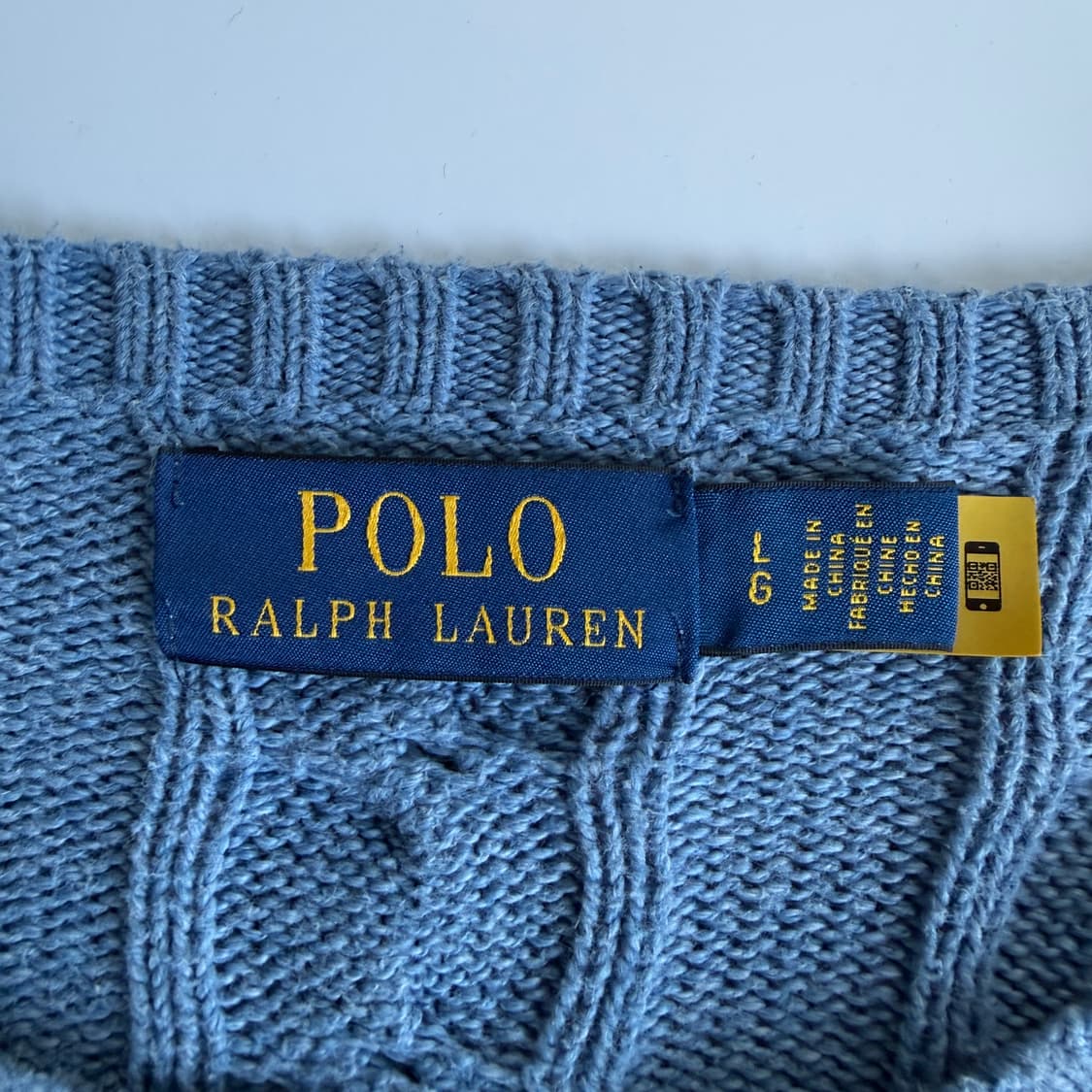 Polo  폴로 랄프로렌 자수 코튼 소라 꽈배기 니트  상품이미지4