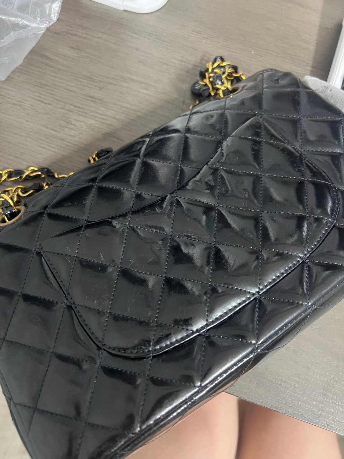 풀박)샤넬 24K도금 클래식 페인던트 플랩백 상품이미지8