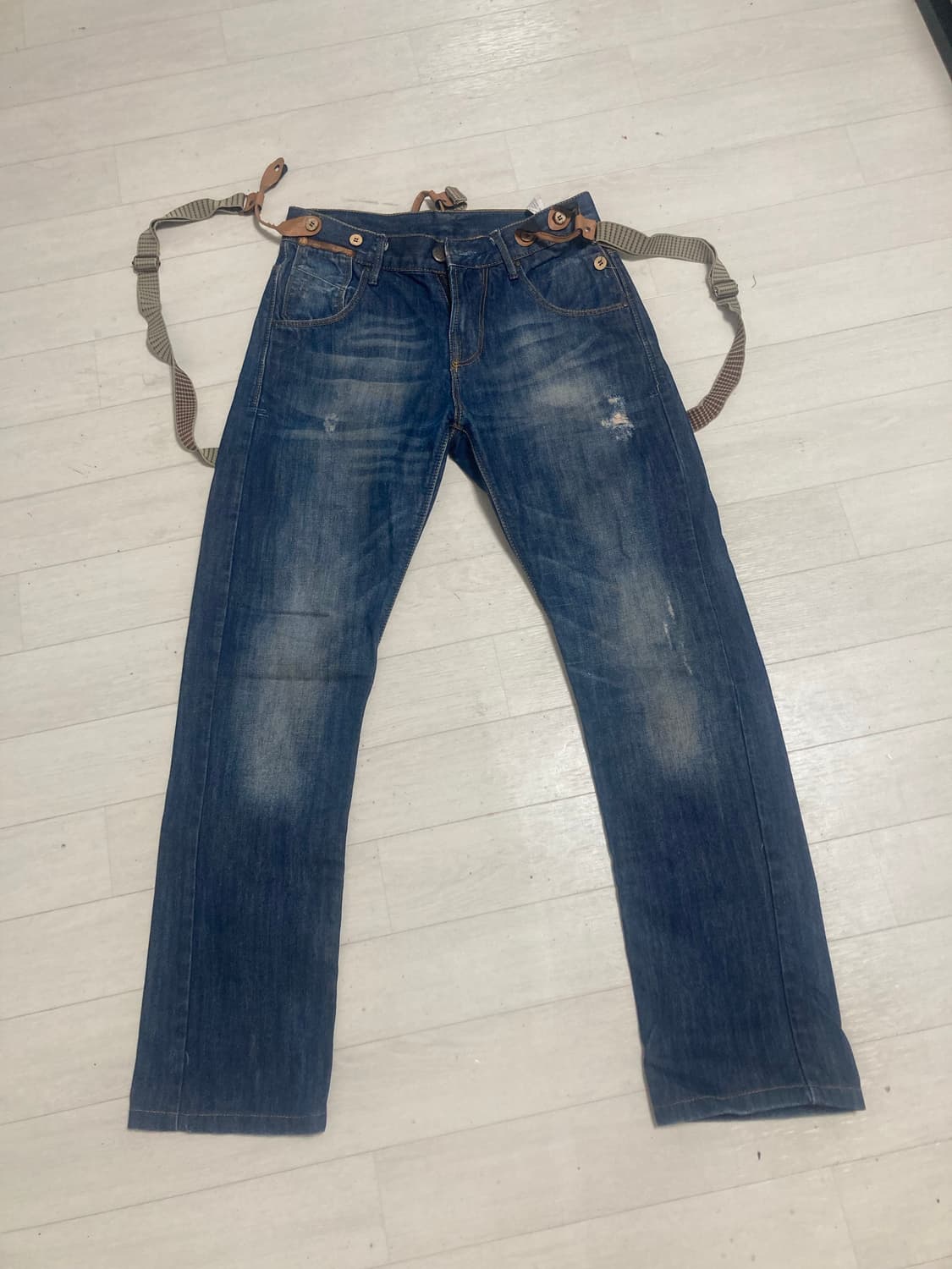 자라 서스펜더 슬림진 (28) 상품이미지1