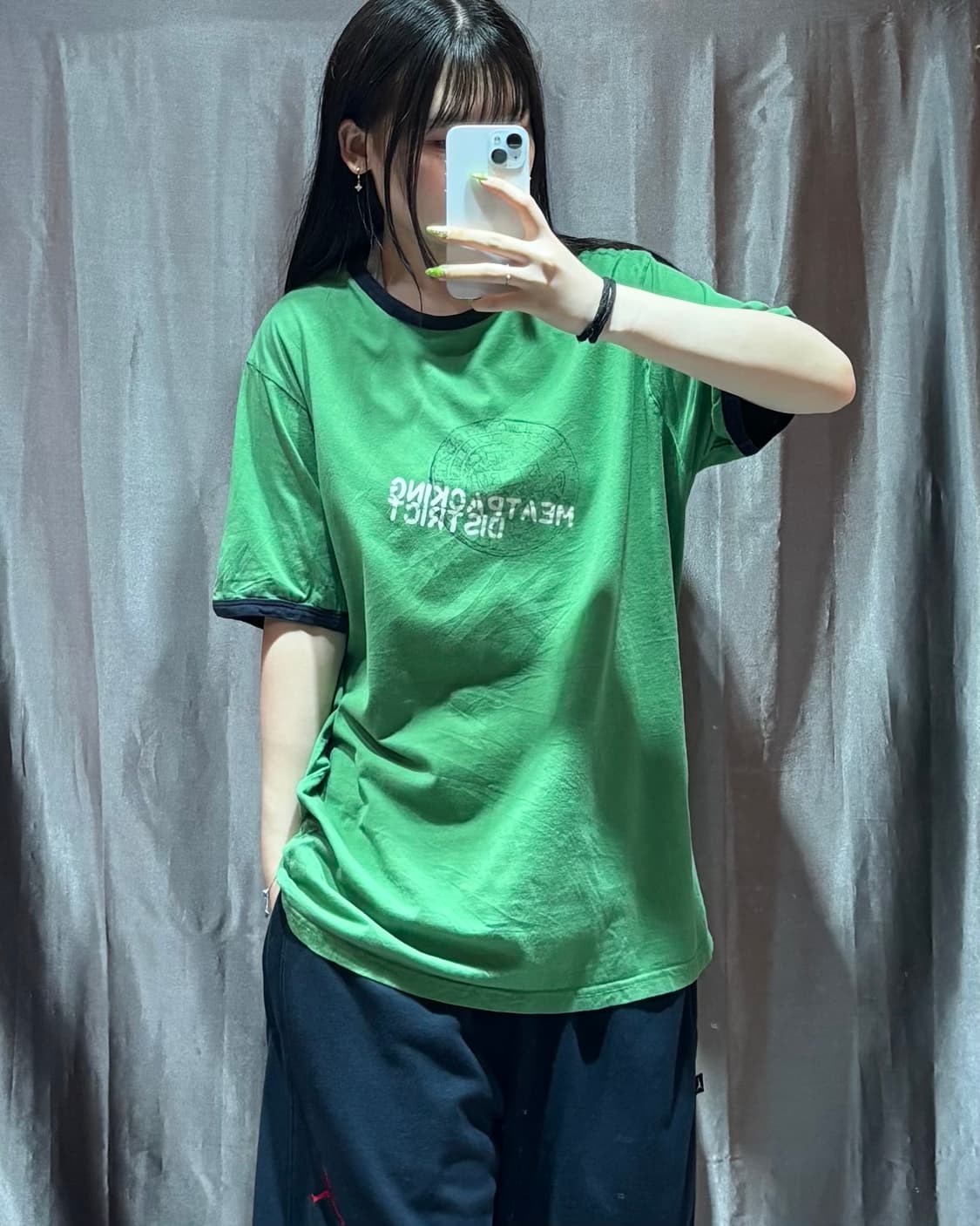 XL 빈티지 그린 프린팅 링거티 상품이미지1