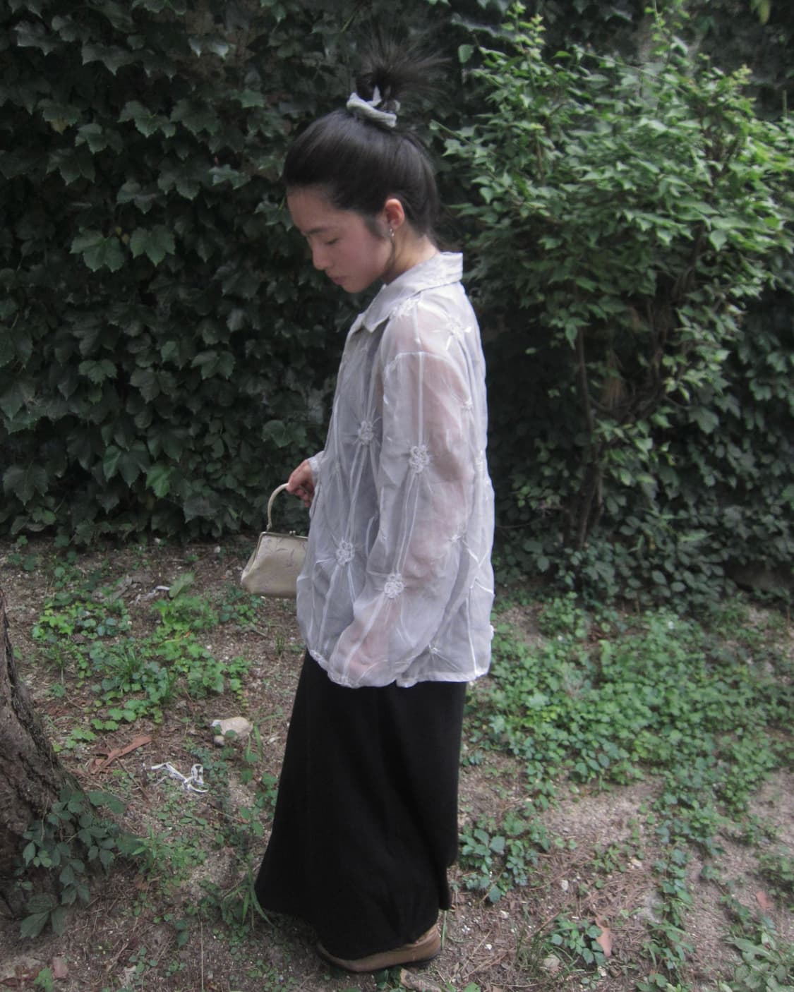 vintage flower see-through shirt 상품이미지6